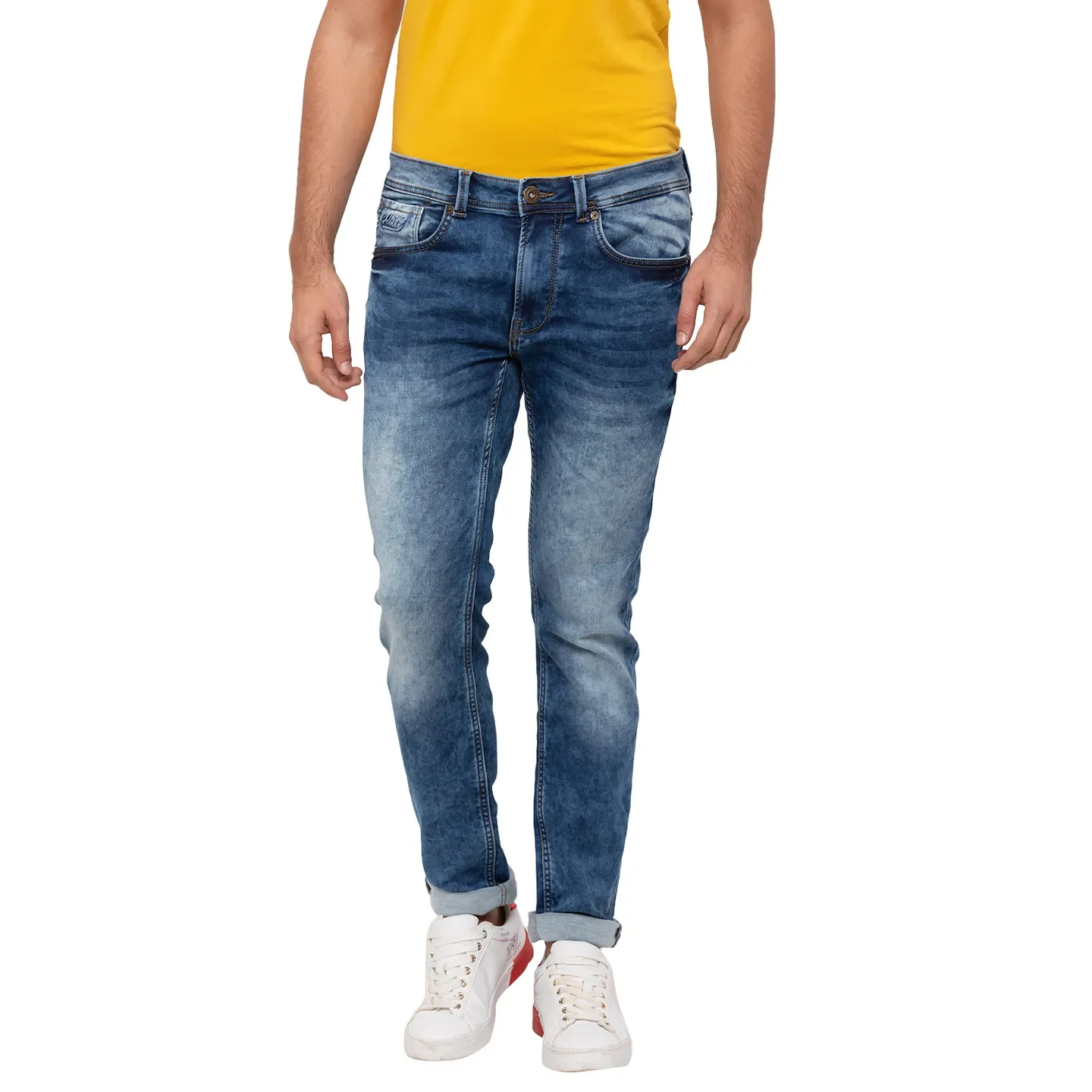 Blue Skinny Straight Fit Men's Denims by Being Human Clothing