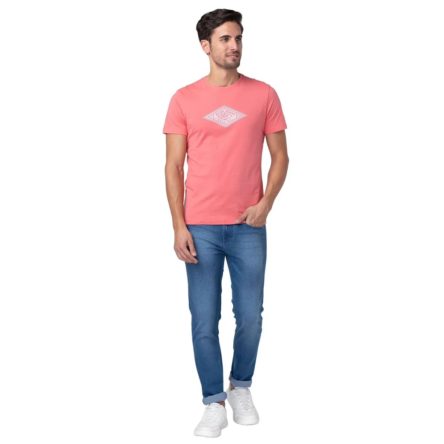 Blue Skinny Straight Fit Men's Denims by Being Human Clothing - Image 5