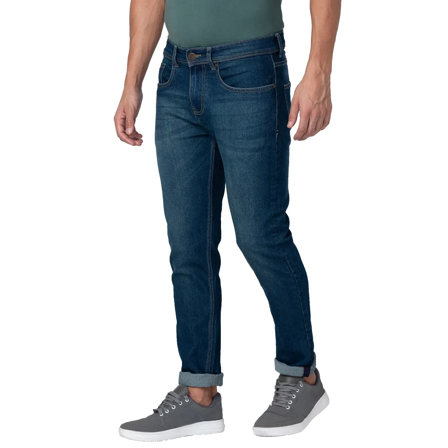 Blue Skinny Straight Fit Men's Denims by Being Human Clothing - Image 3