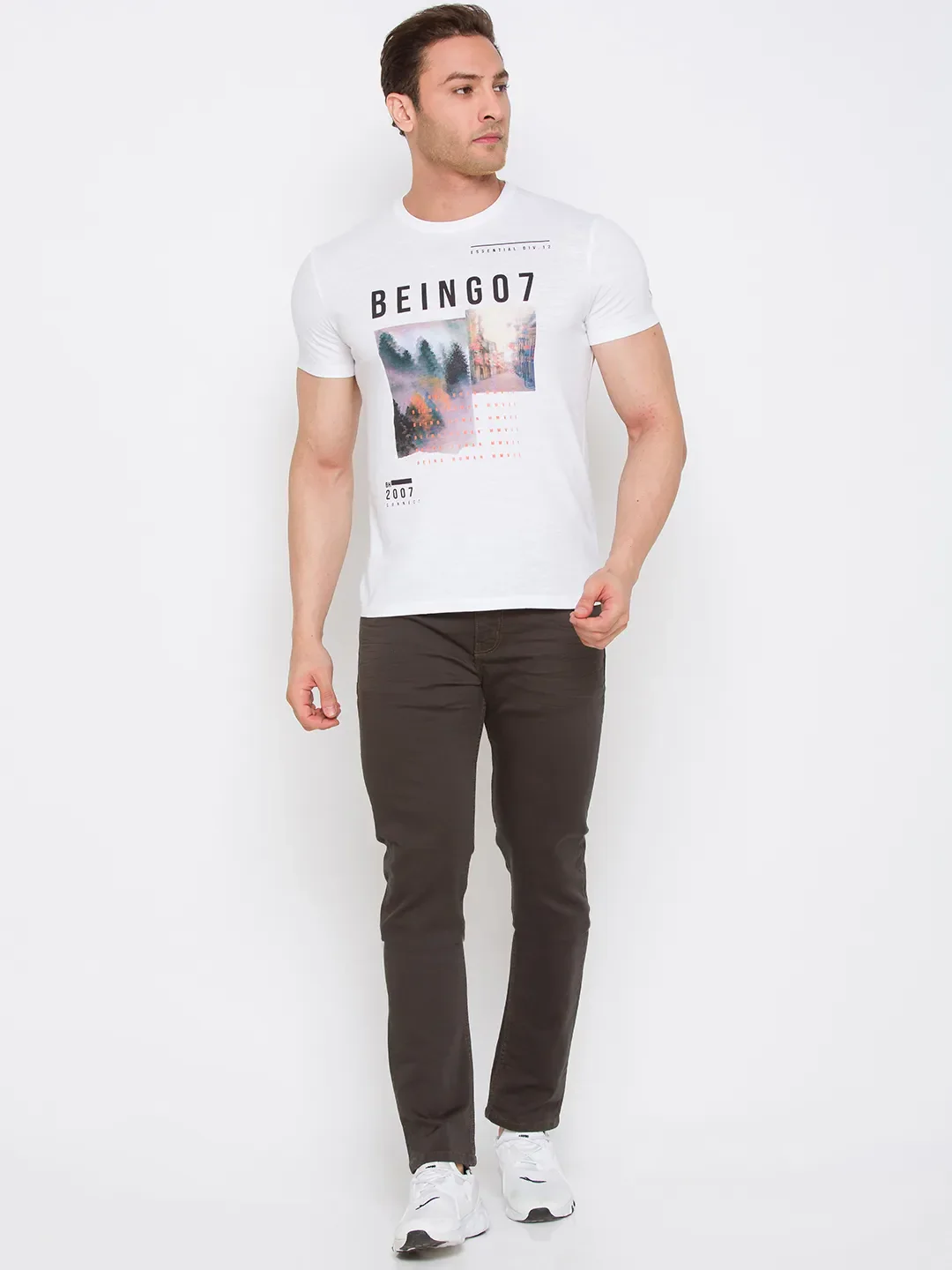 Olive Skinny Straight Fit Men's Denims by Being Human Clothing - Image 5