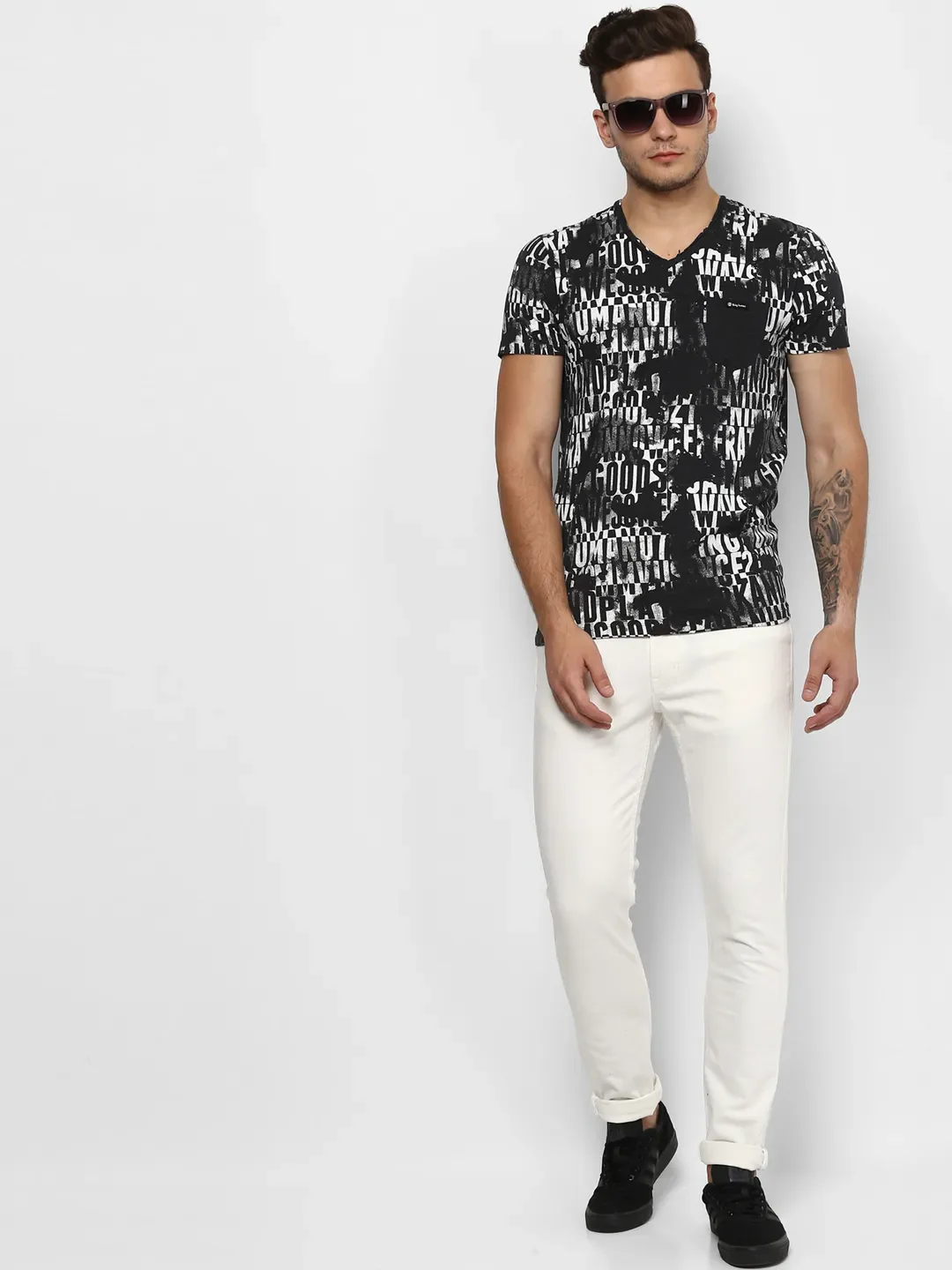 White Skinny Straight Fit Men's Denims by Being Human Clothing - Image 6