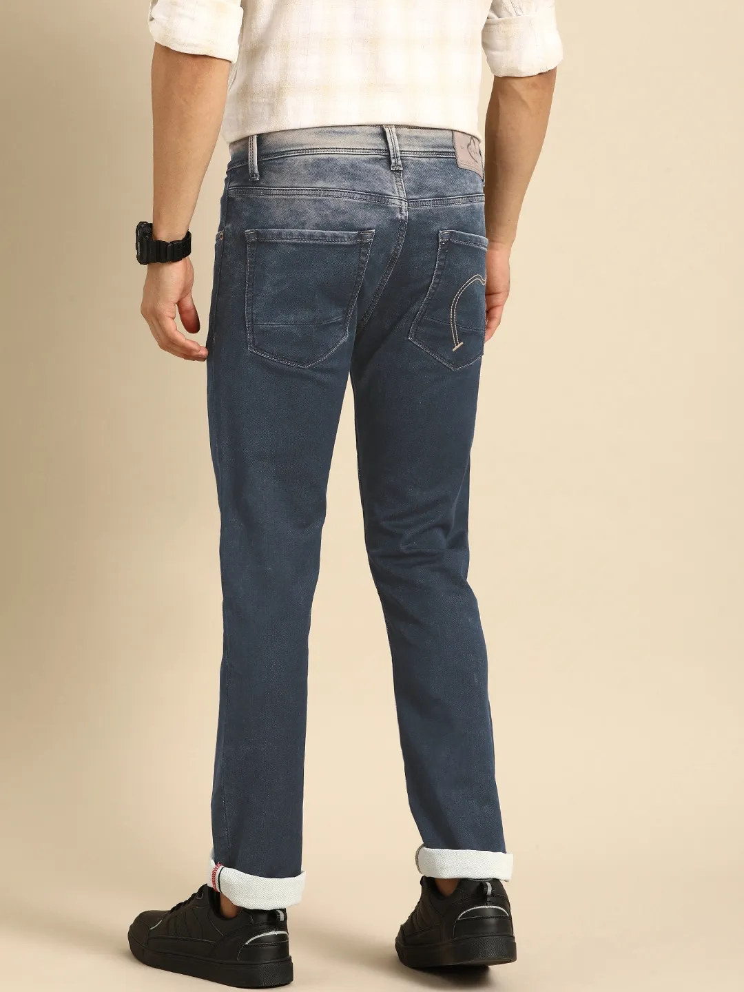 Blue Skinny Straight Fit Men's Denims by Being Human Clothing - Image 3