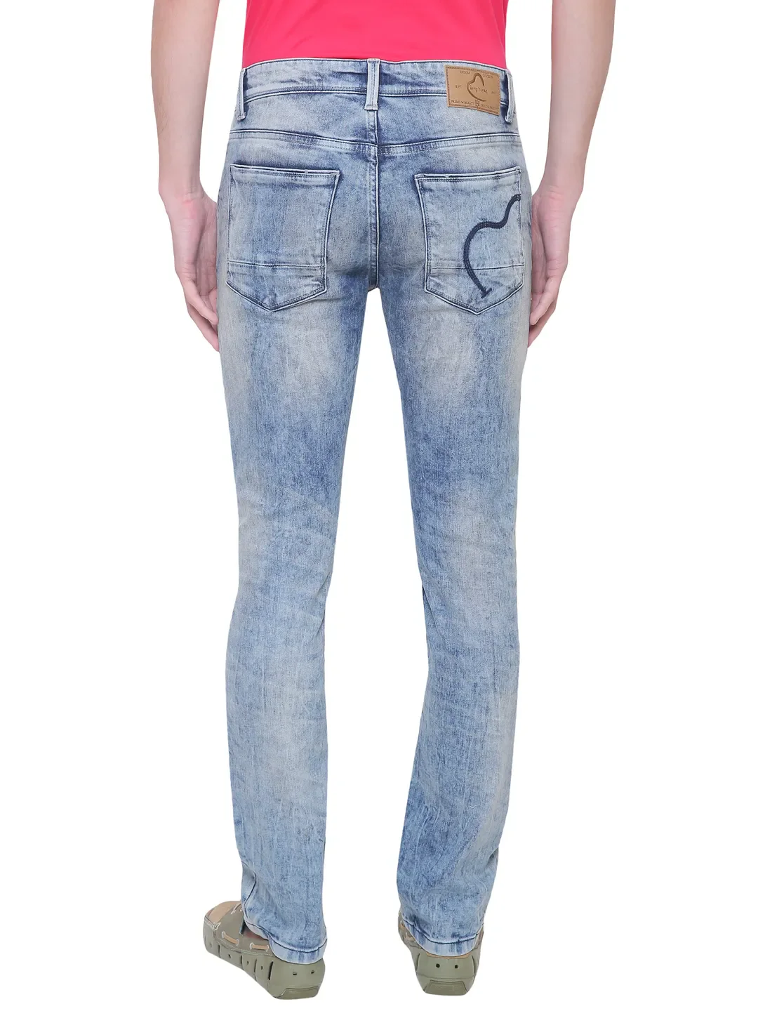 Blue Skinny Straight Fit Men's Denims by Being Human Clothing - Image 3