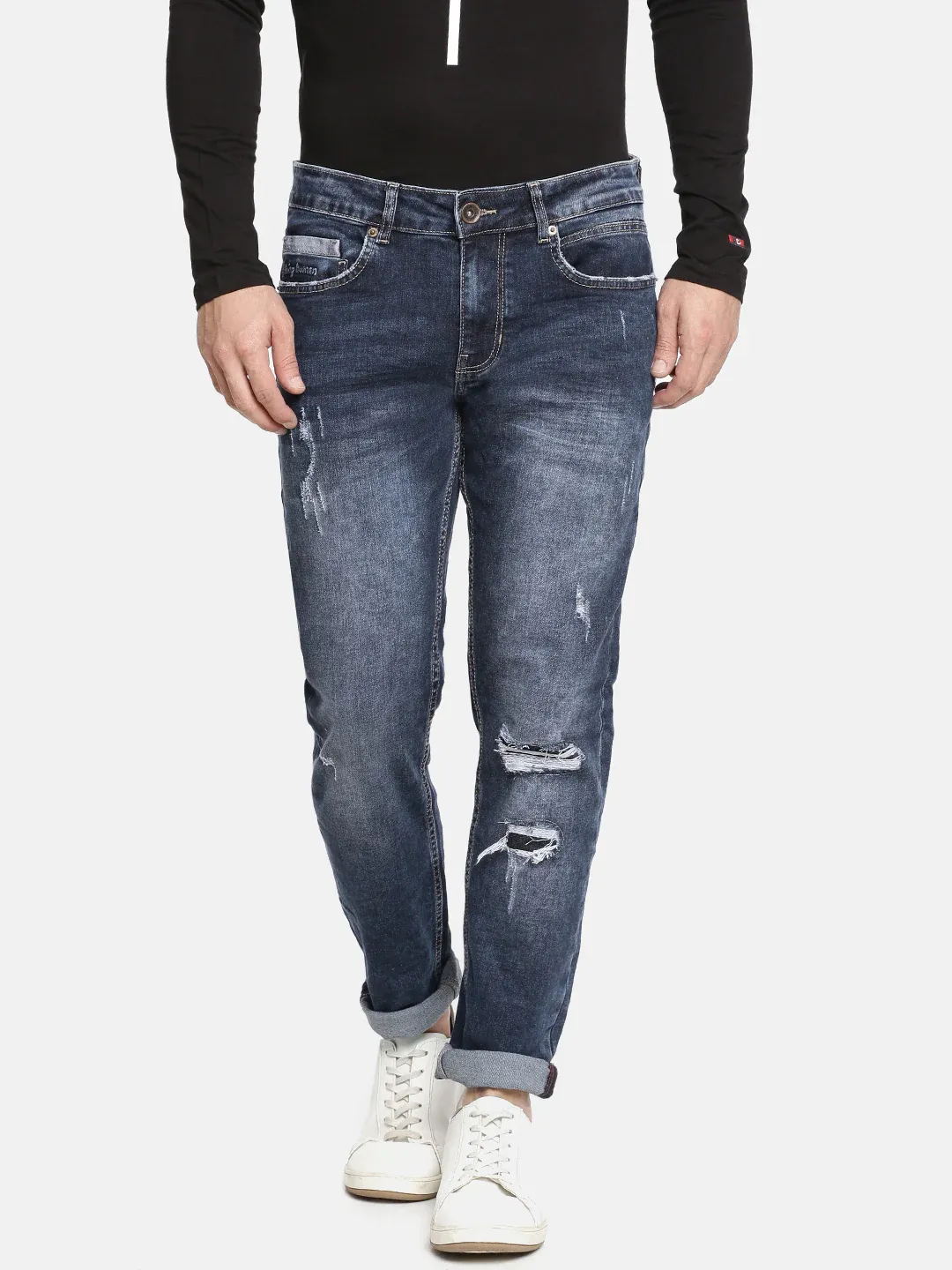 Blue Skinny Straight Fit Men's Denims by Being Human Clothing