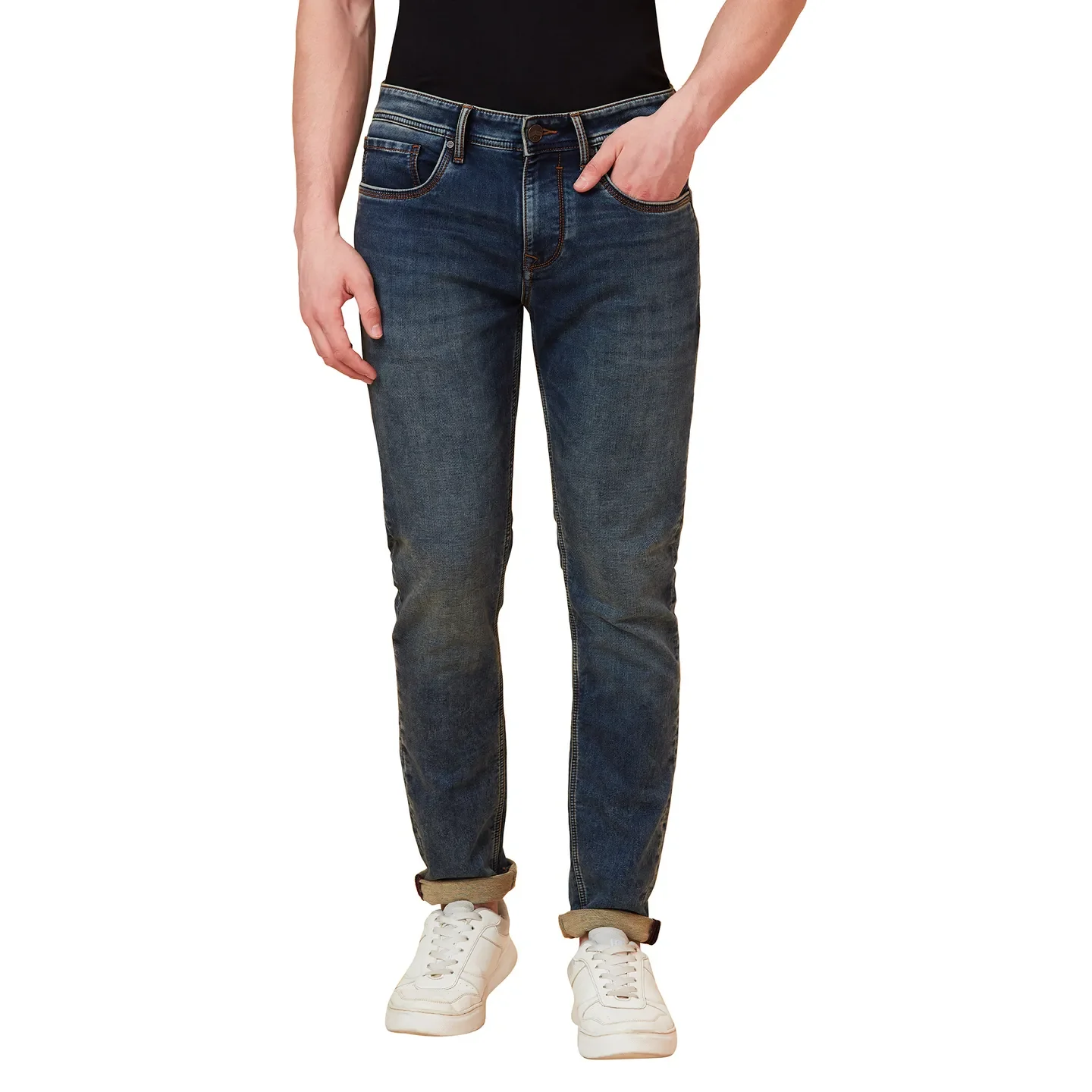 Blue Skinny Fit Men's Denims by Being Human Clothing - Image 3