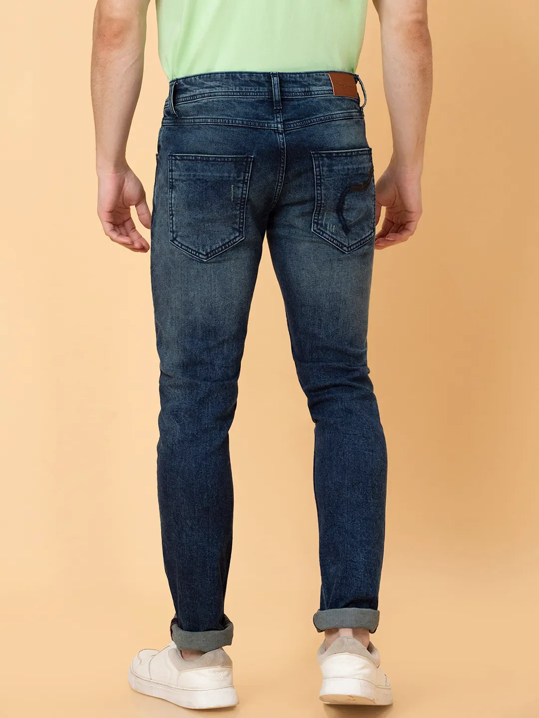 Blue Skinny Fit Denims For Men By Being Human Clothing - Image 3