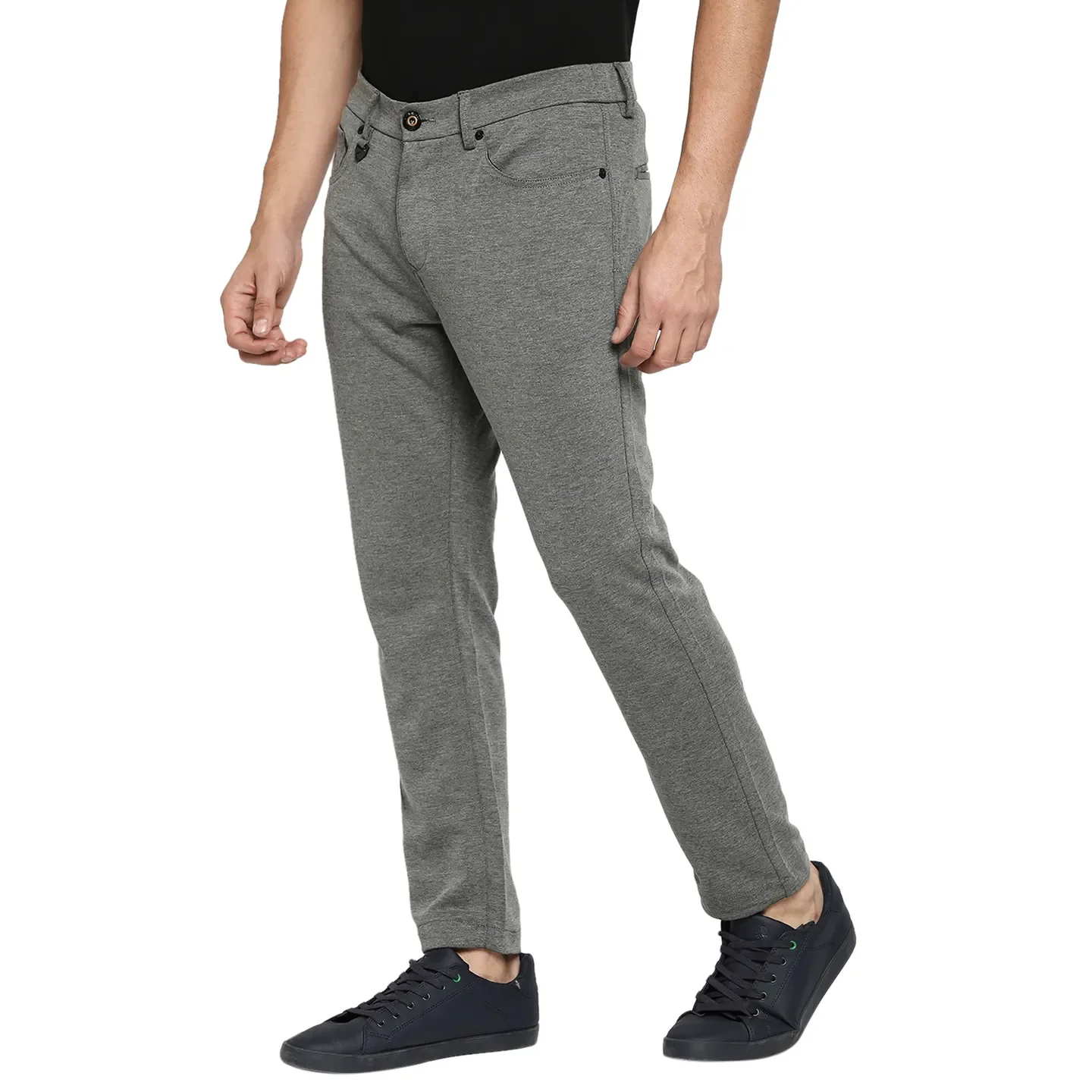 Grey Regular Fit Chinos For Men By Being Human Clothing - Image 2