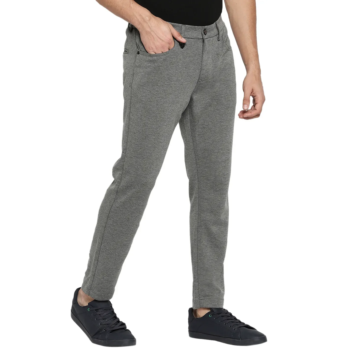 Grey Regular Fit Chinos For Men By Being Human Clothing - Image 3