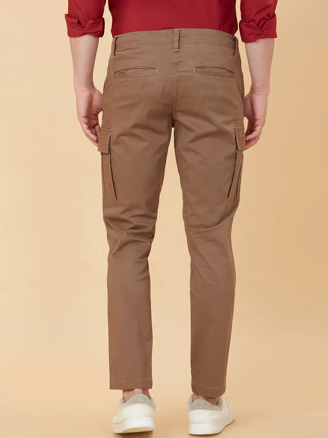 Brown Regular Fit Chinos For Men By Being Human Clothing - Image 3