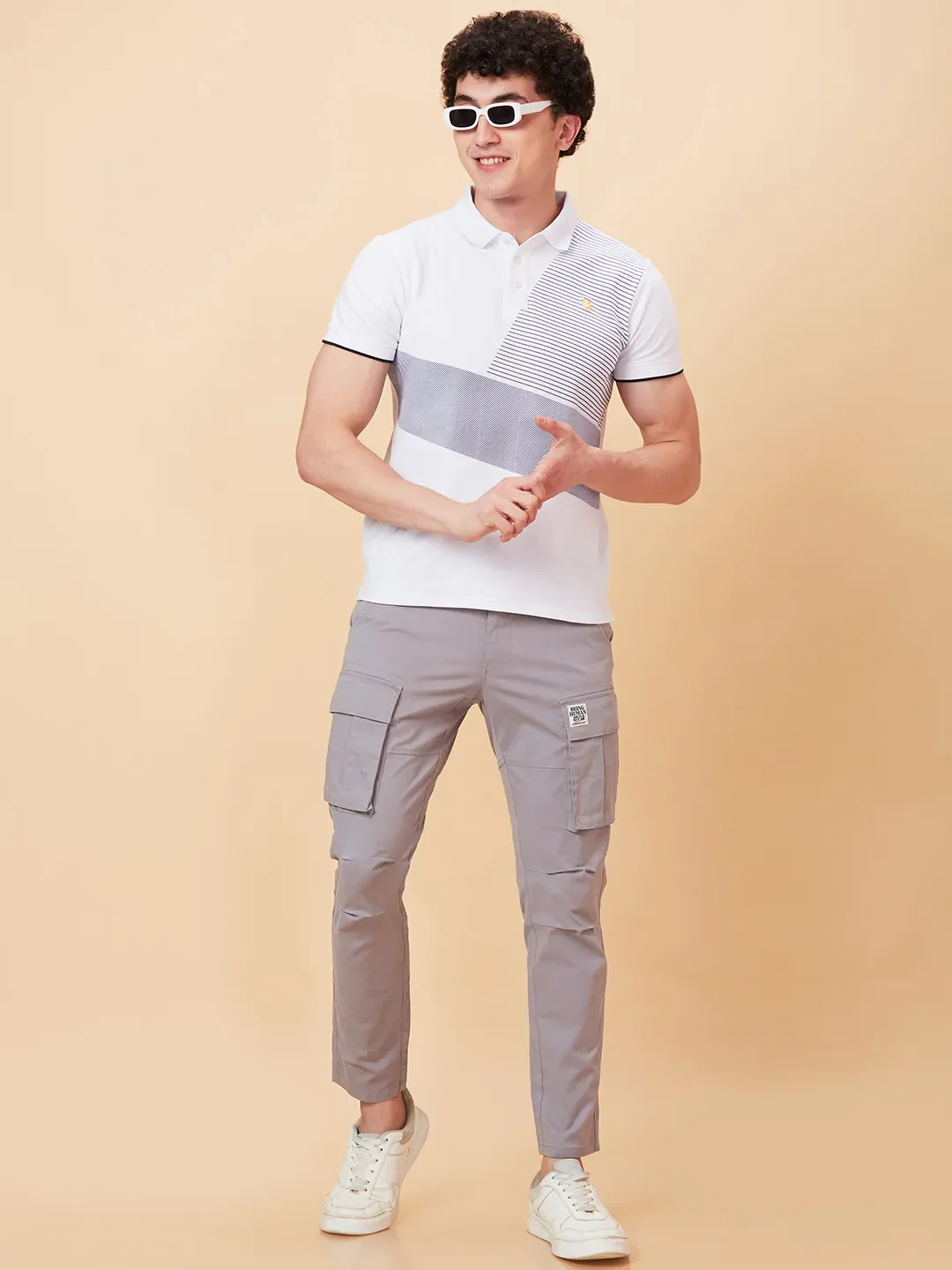 Grey Slim Fit Men's Cargos by Being Human Clothing - Image 6