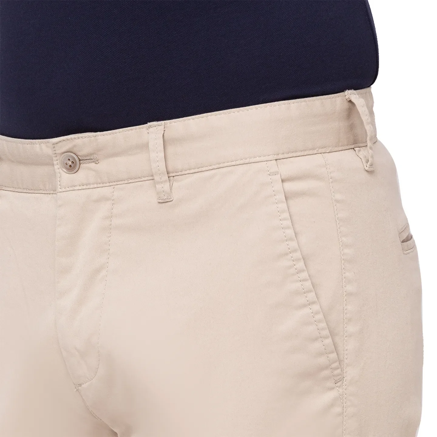 Beige Slim Straight Fit Men's Chinos by Being Human Clothing - Image 2