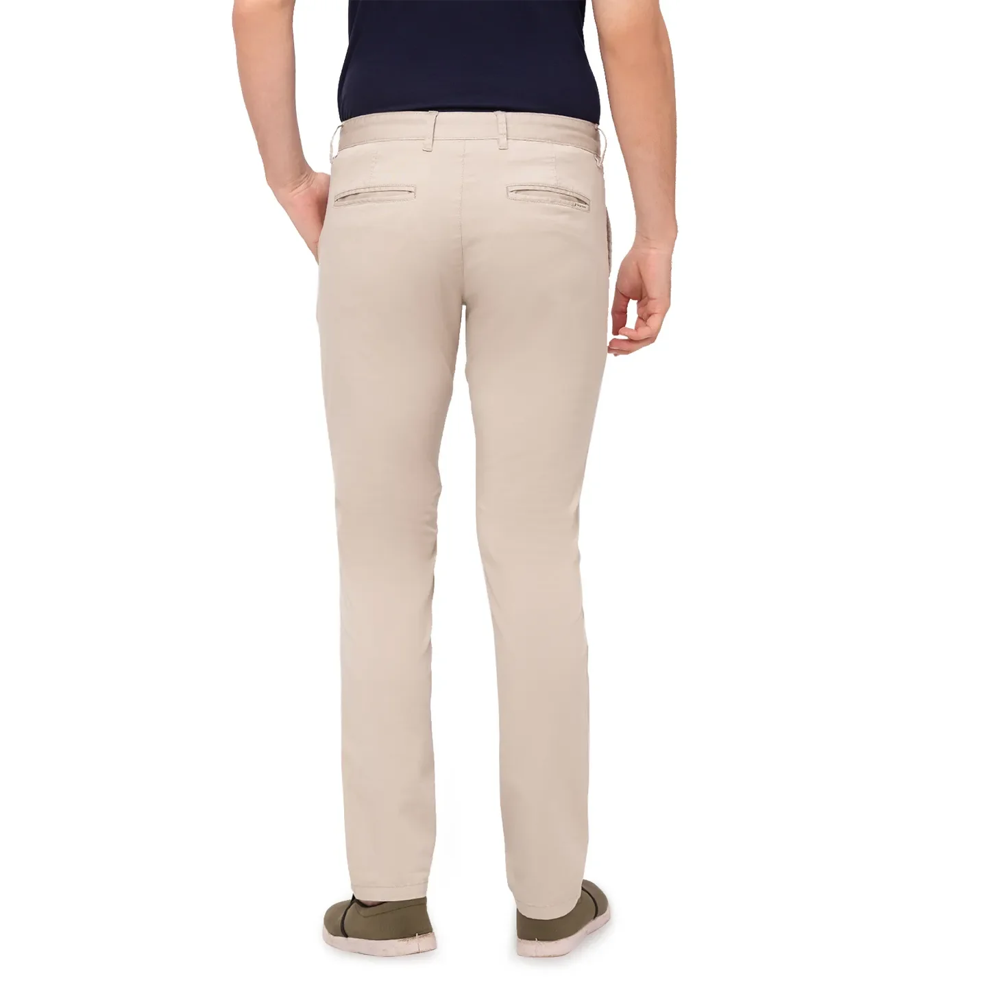 Beige Slim Straight Fit Men's Chinos by Being Human Clothing - Image 5