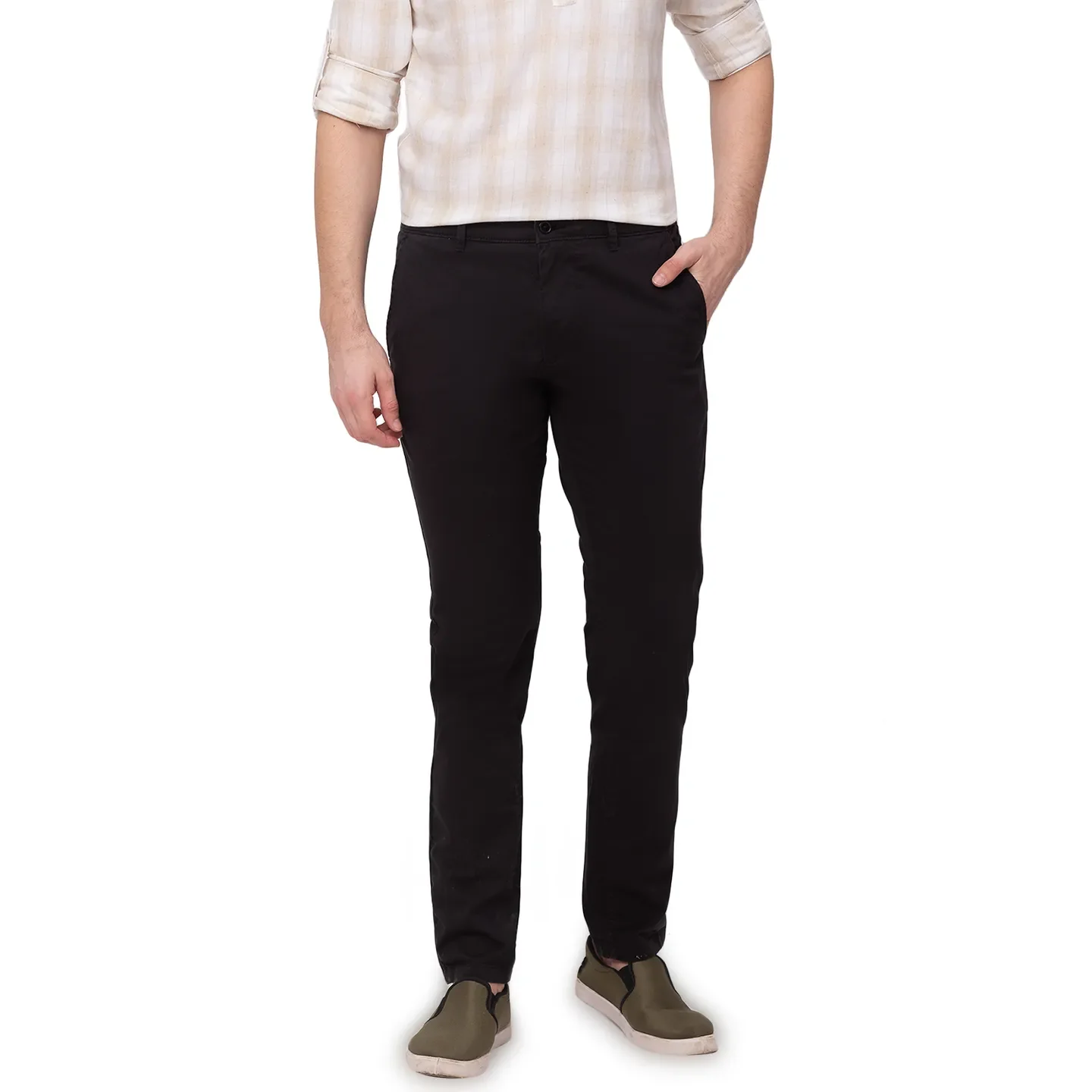 Black Slim Straight Fit Men's Chinos by Being Human Clothing