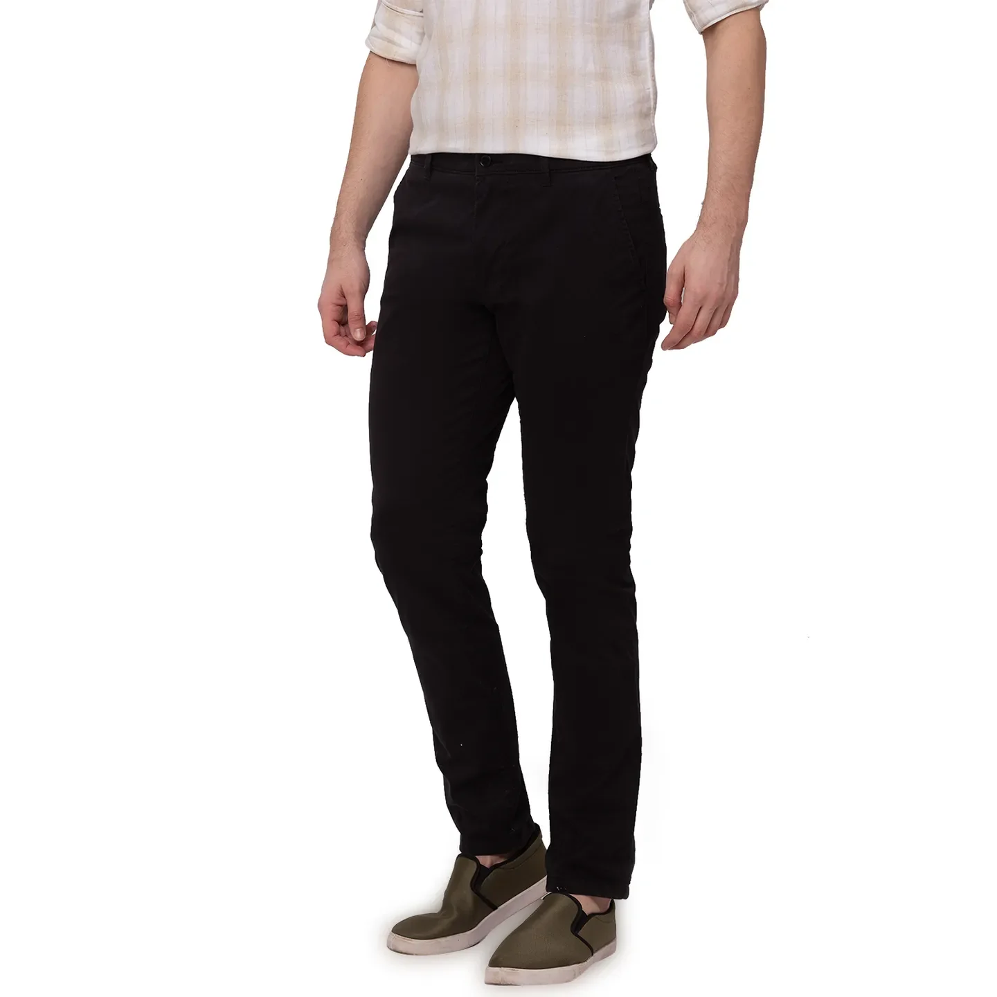Black Slim Straight Fit Men's Chinos by Being Human Clothing - Image 6
