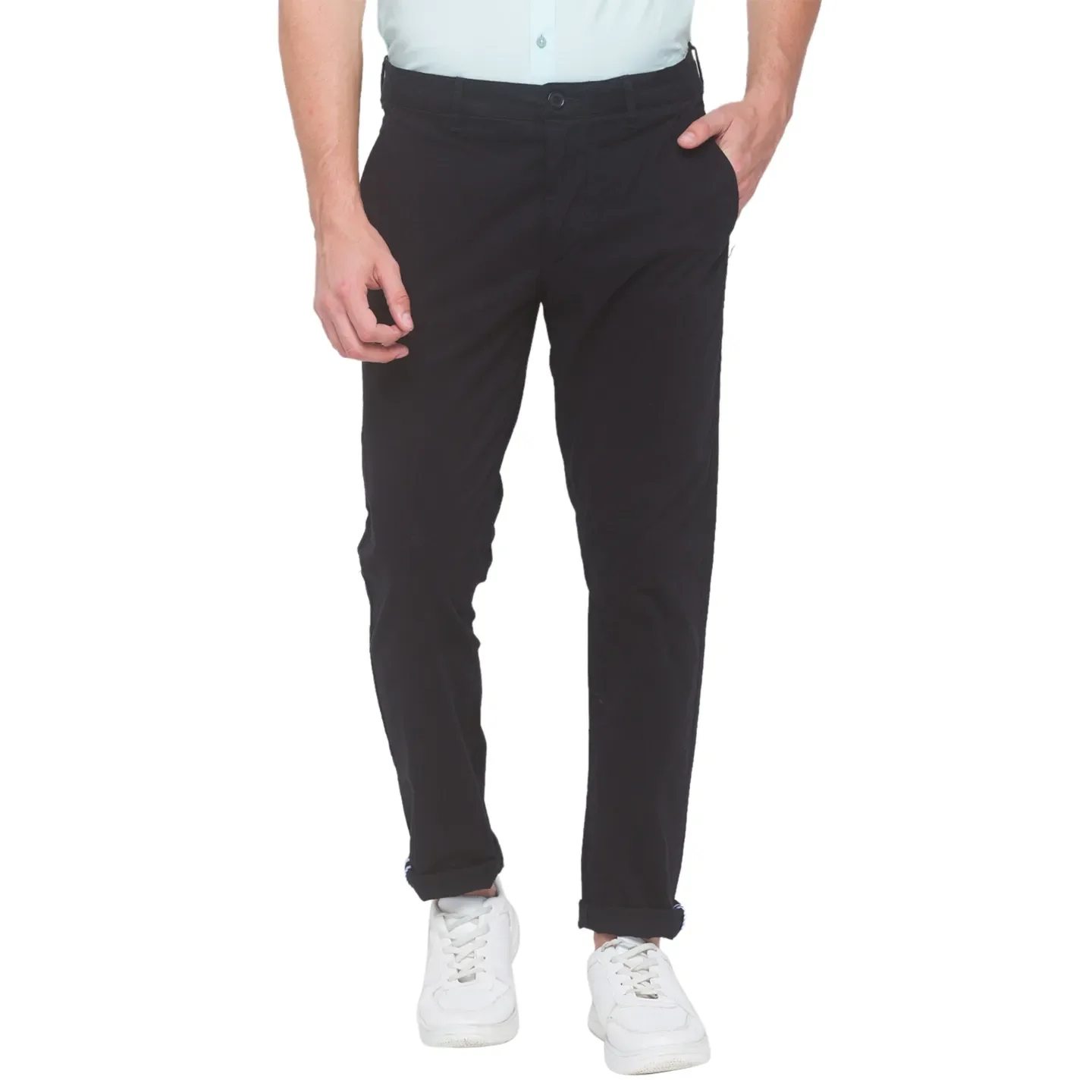Black Slim Straight Fit Men's Chinos by Being Human Clothing