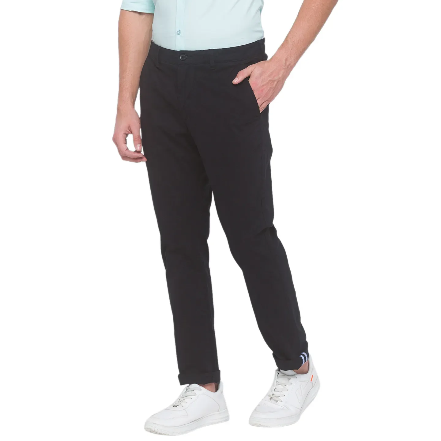 Black Slim Straight Fit Men's Chinos by Being Human Clothing - Image 5