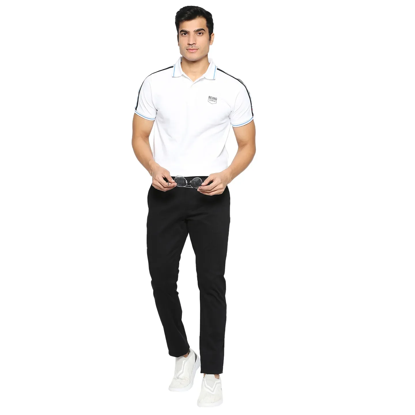 Black Slim Fit Chinos For Men By Being Human Clothing - Image 4