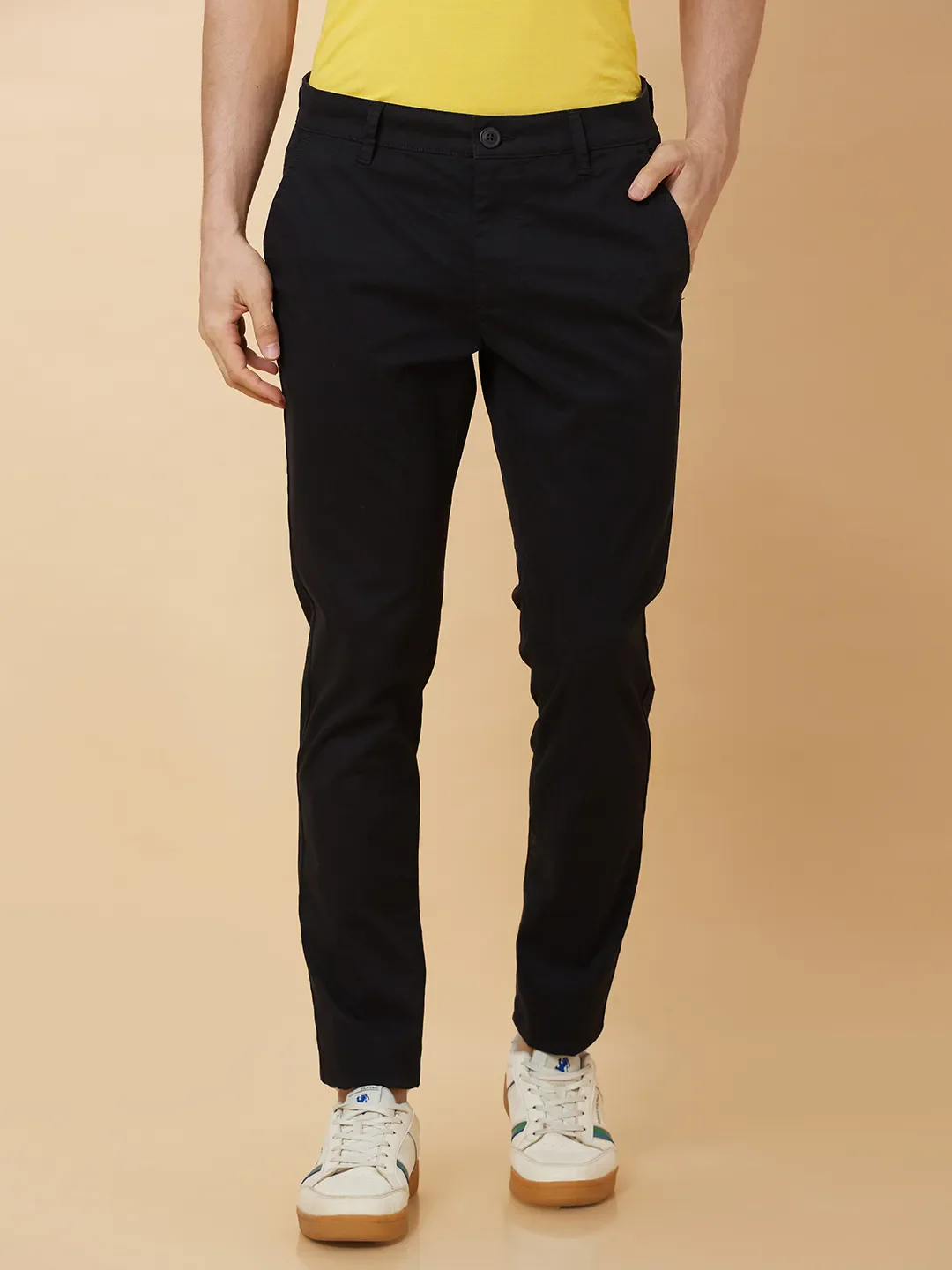Black Slim Straight Fit Men's Chinos by Being Human Clothing