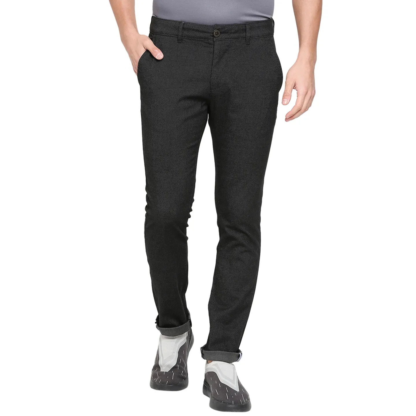 Black Slim Straight Fit Men's Chinos by Being Human Clothing