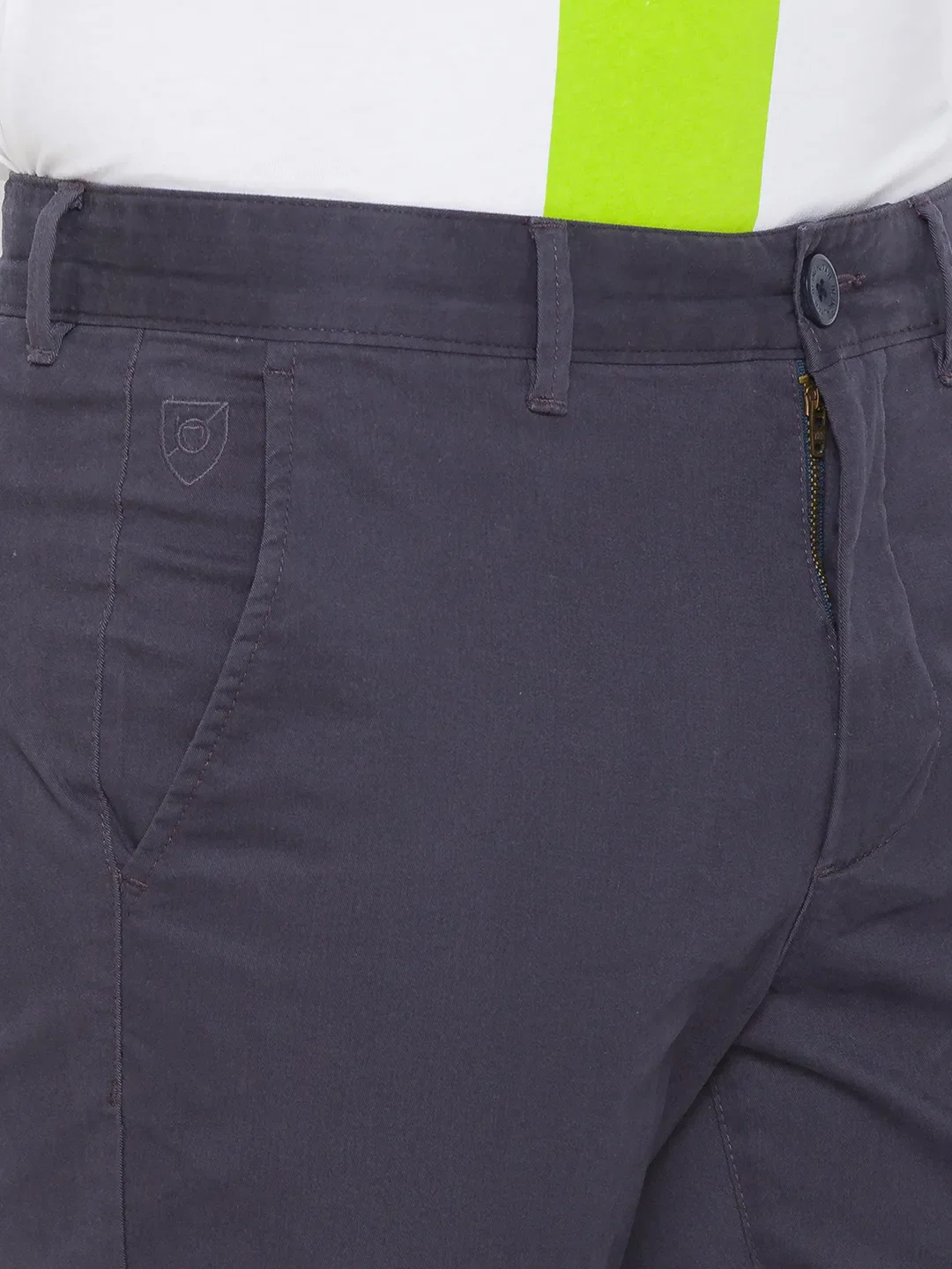 Grey Slim Straight Fit Men's Chinos by Being Human Clothing - Image 4