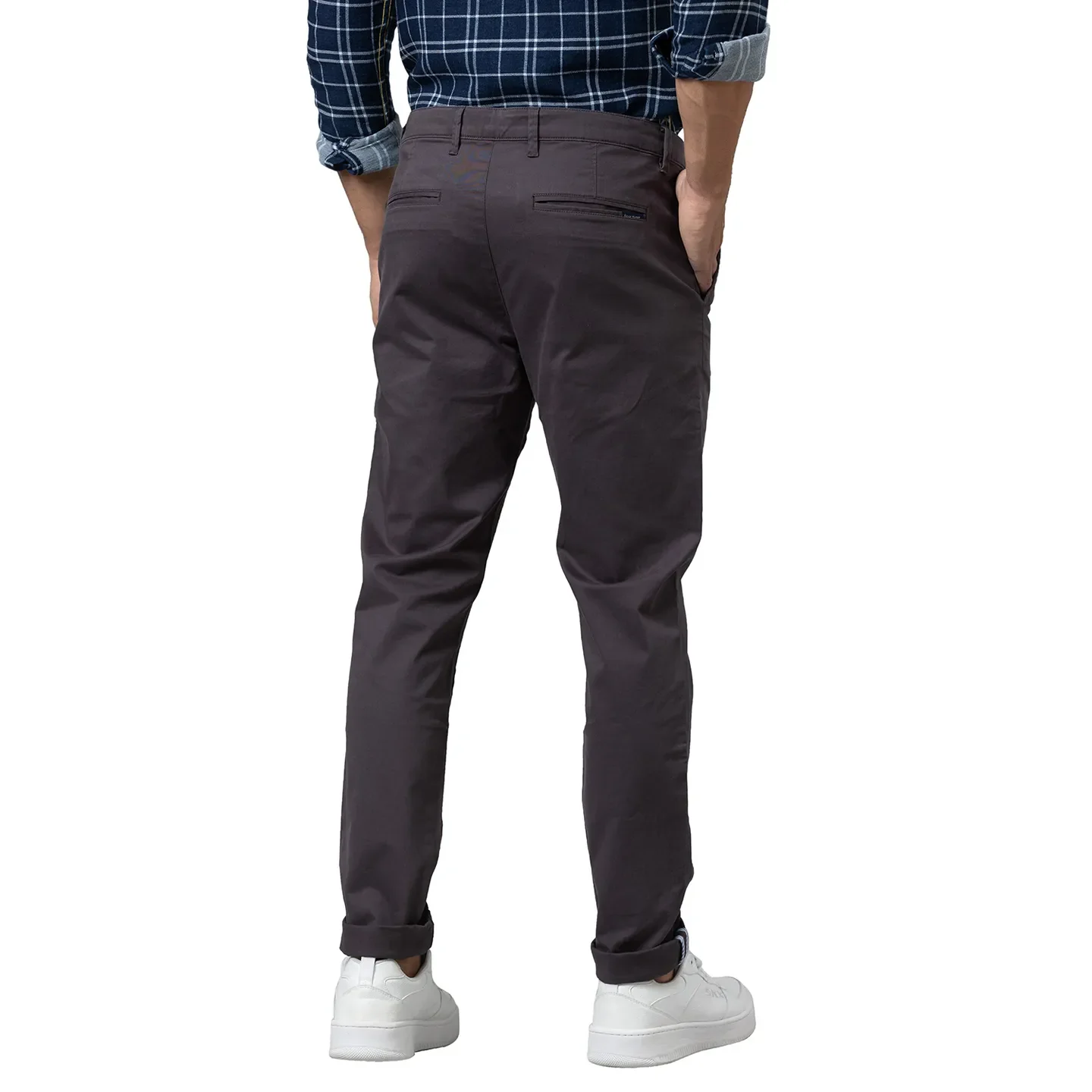 Grey Slim Straight Fit Men's Chinos by Being Human Clothing - Image 3