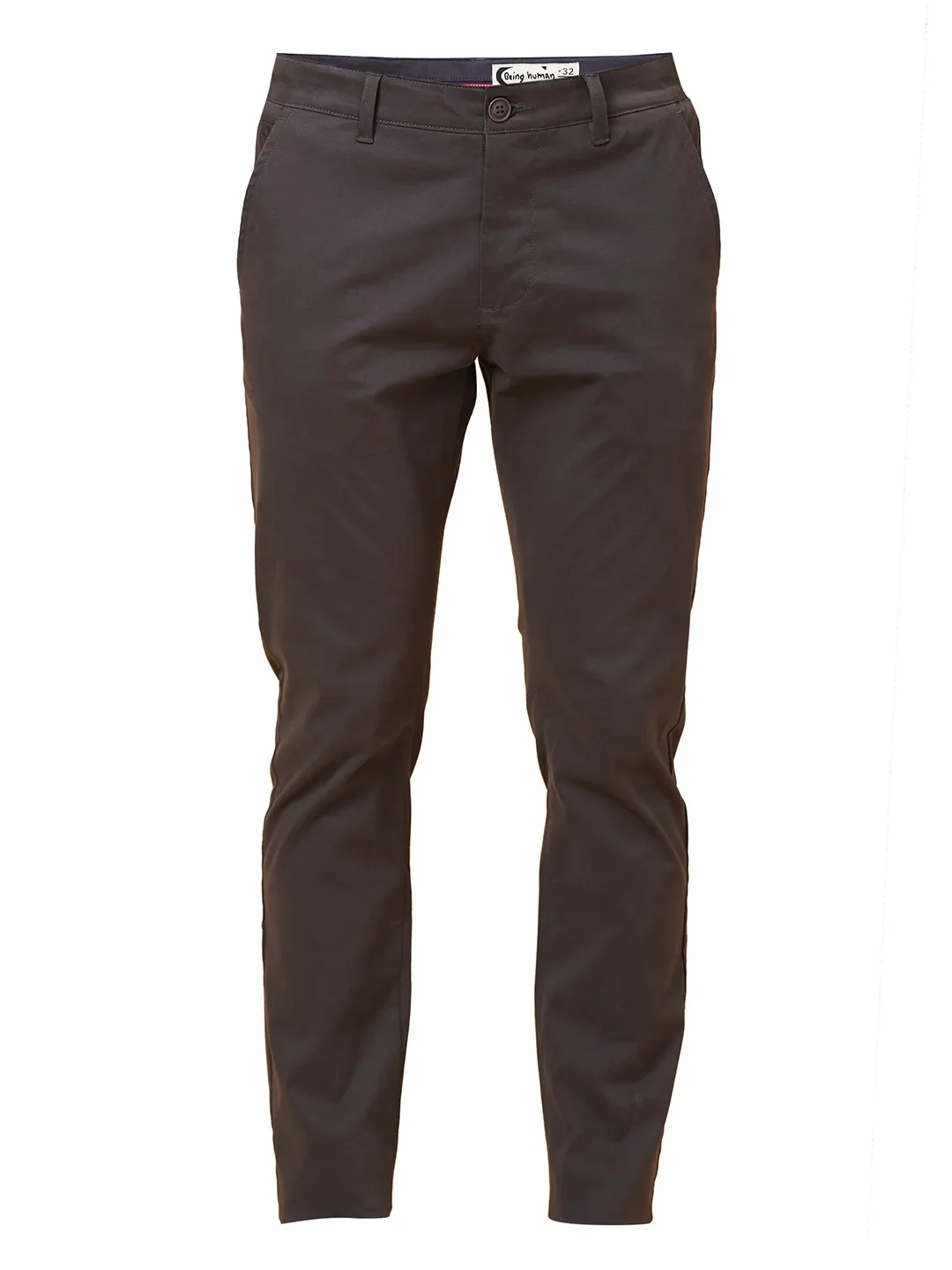 Grey Slim Fit Chinos For Men By Being Human Clothing - Image 6
