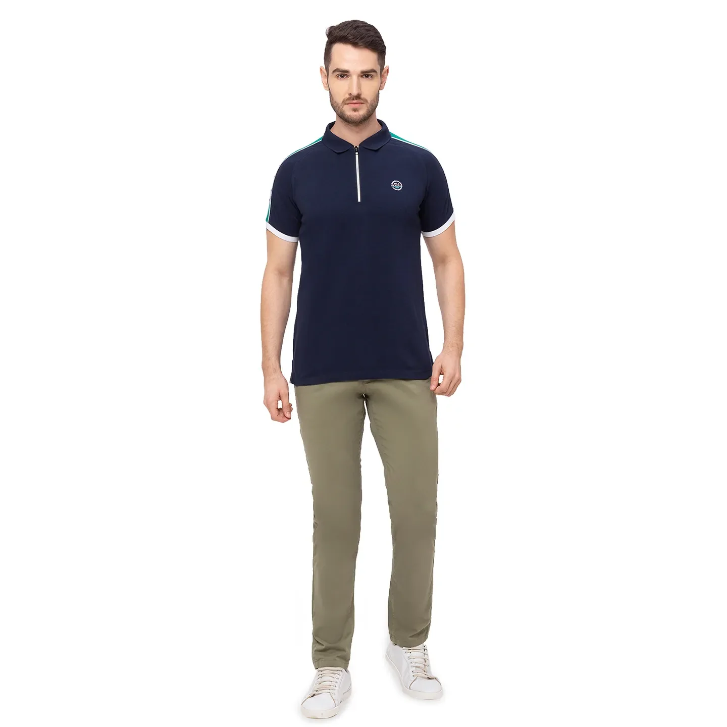 Green Slim Straight Fit Men's Chinos by Being Human Clothing - Image 4