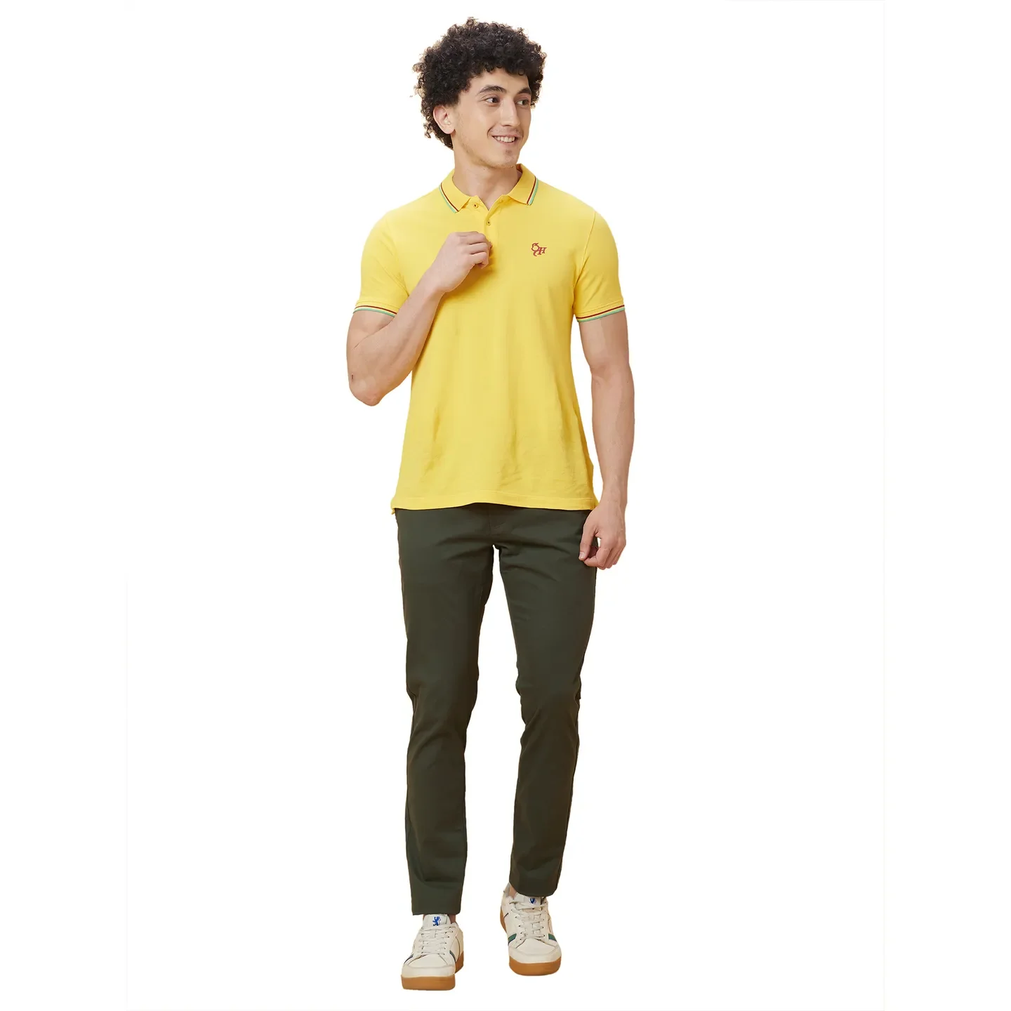 Green Slim Straight Fit Men's Chinos by Being Human Clothing - Image 5
