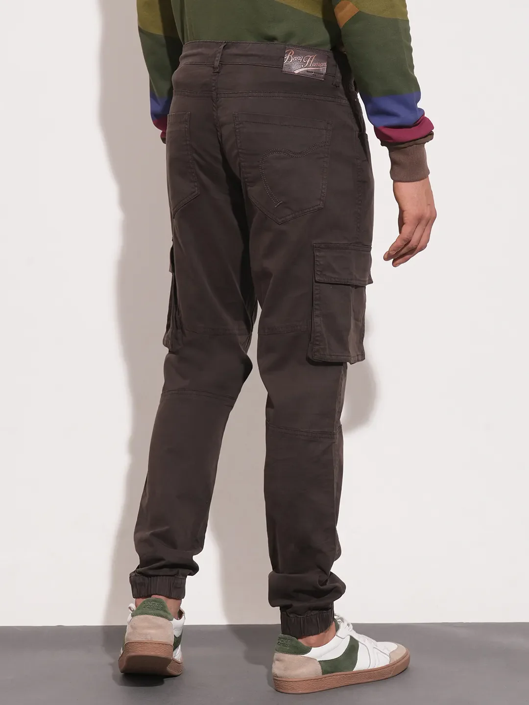 Grey Regular Fit Chino For Men By Being Human Clothing - Image 3