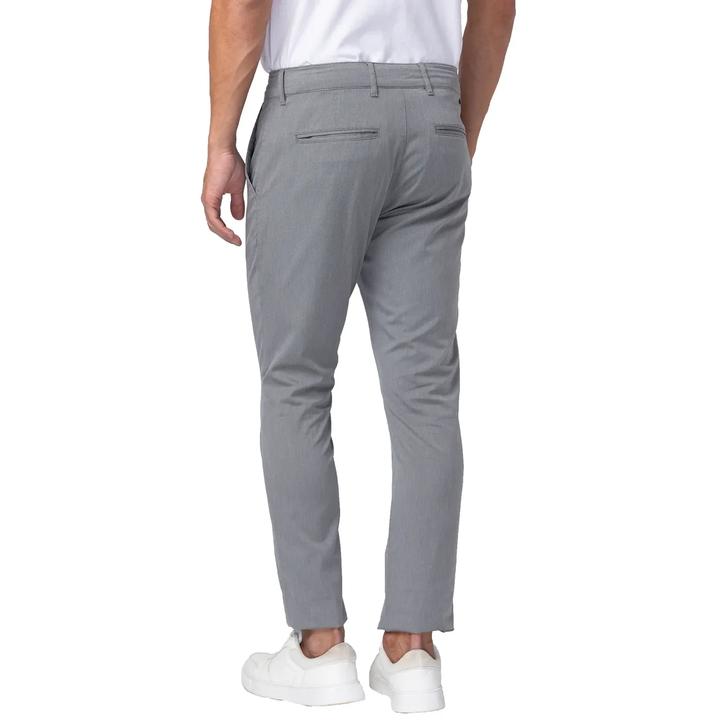 Grey Slim Straight Fit Men's Chinos by Being Human Clothing - Image 3