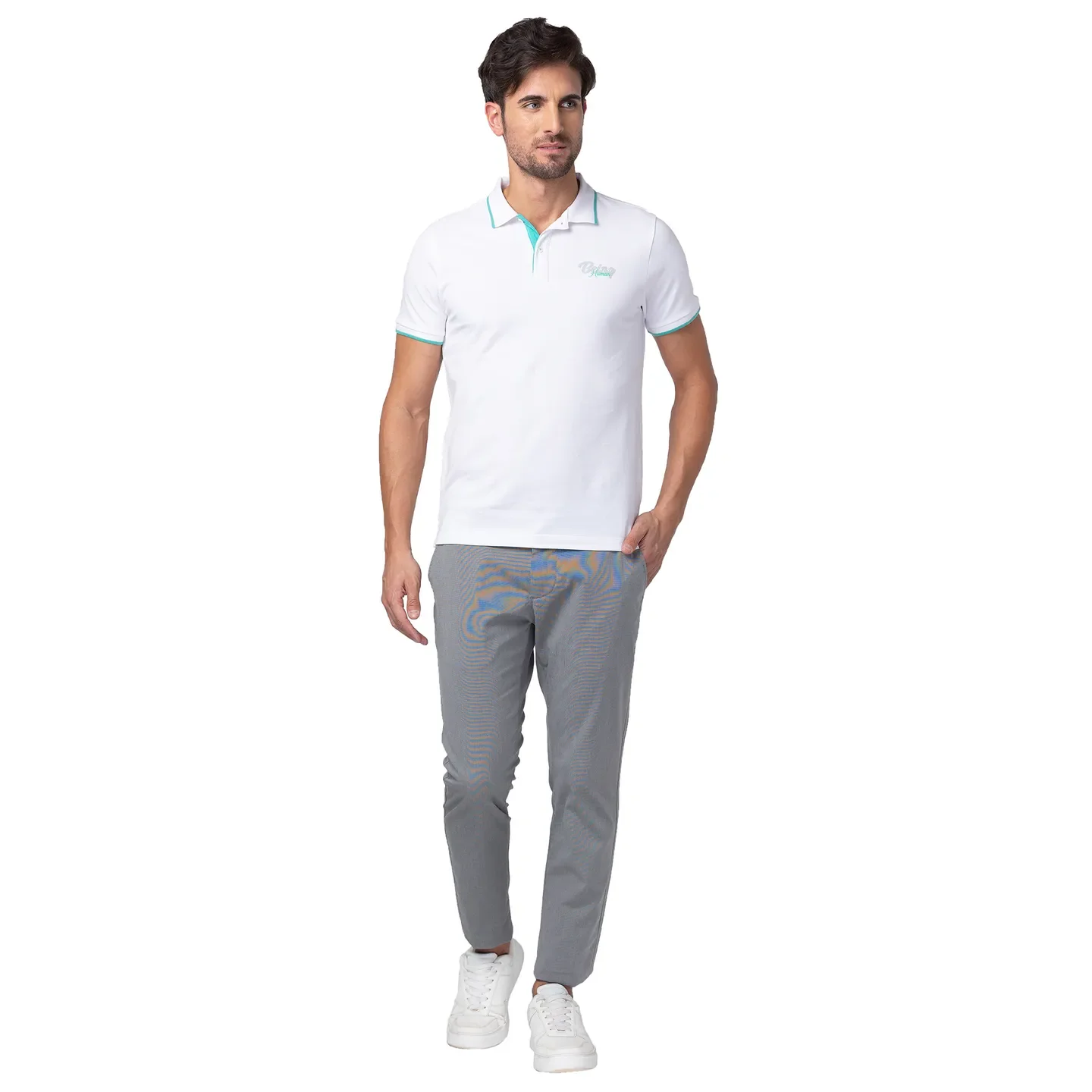 Grey Slim Straight Fit Men's Chinos by Being Human Clothing - Image 5