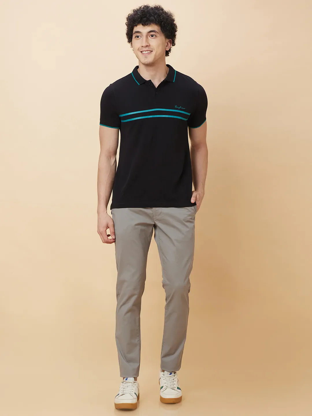 Grey Slim Straight Fit Men's Chinos by Being Human Clothing - Image 2