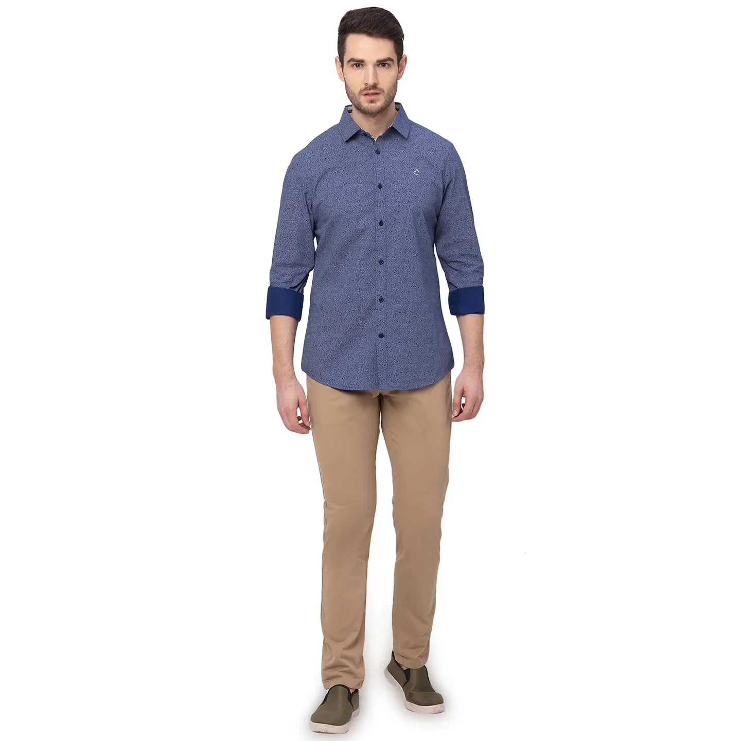 Khaki Slim Straight Fit Men's Chinos by Being Human Clothing - Image 3