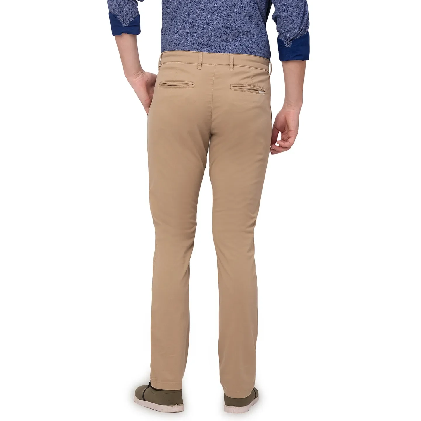 Khaki Slim Straight Fit Men's Chinos by Being Human Clothing - Image 6