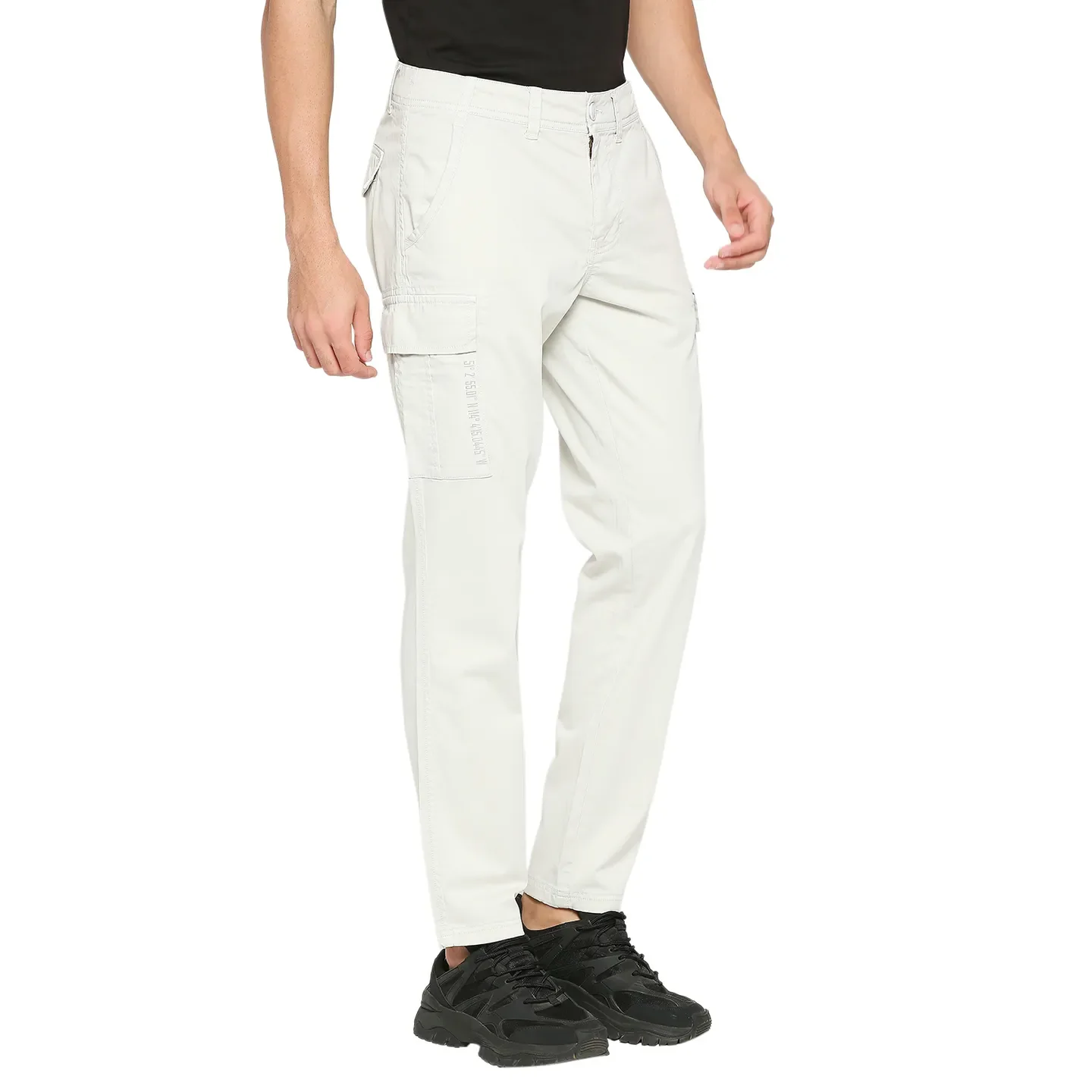 Grey Slim Straight Fit Men's Cargos by Being Human Clothing - Image 3