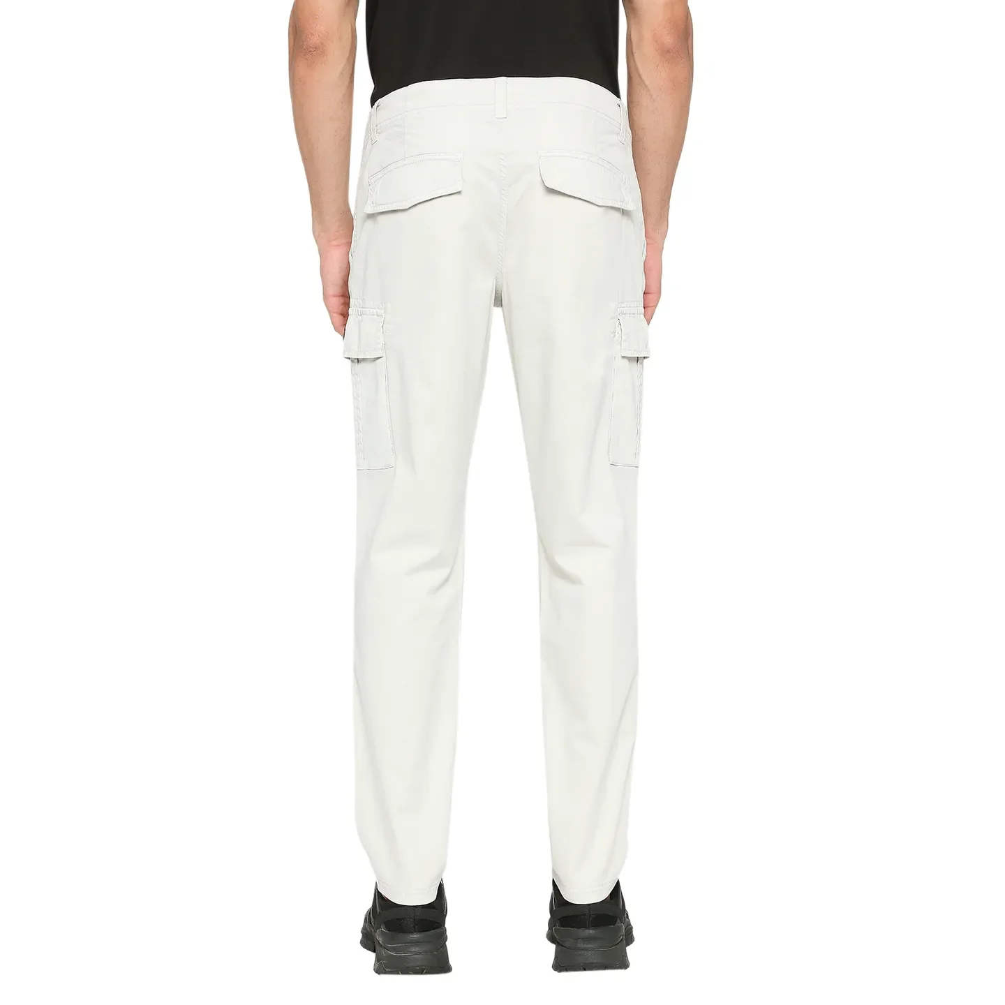 Grey Slim Straight Fit Men's Cargos by Being Human Clothing - Image 4