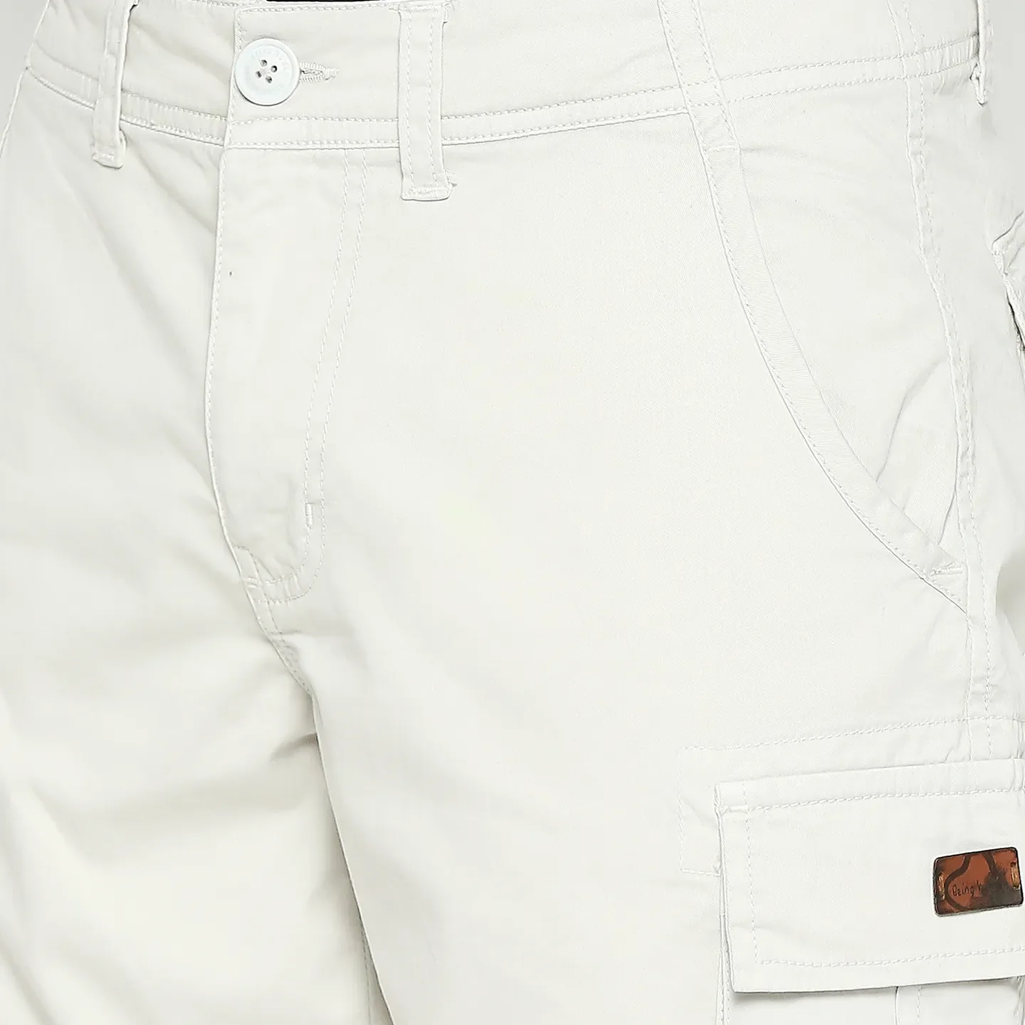 Grey Slim Straight Fit Men's Cargos by Being Human Clothing - Image 5