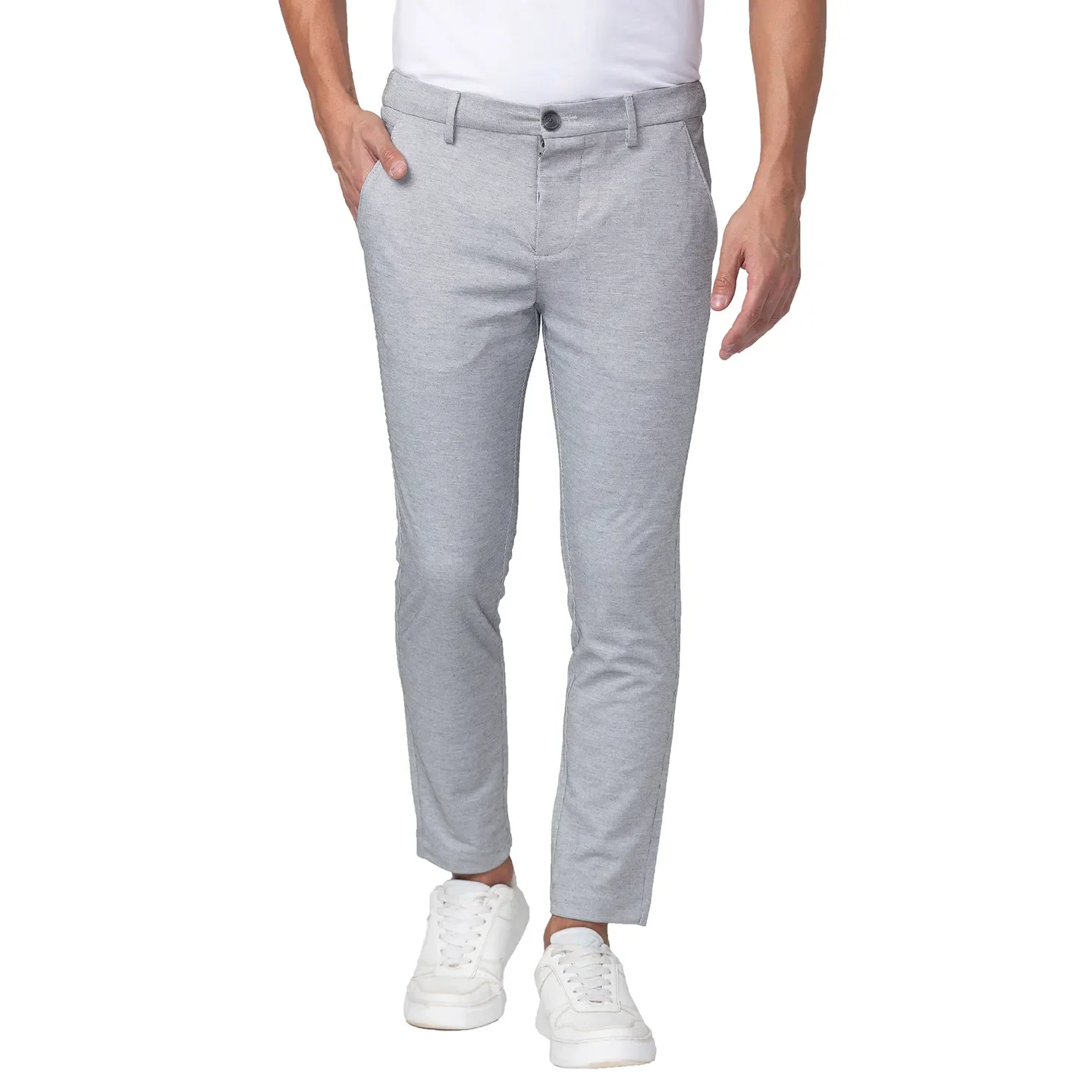 Grey Slim Straight Fit Men's Chinos by Being Human Clothing