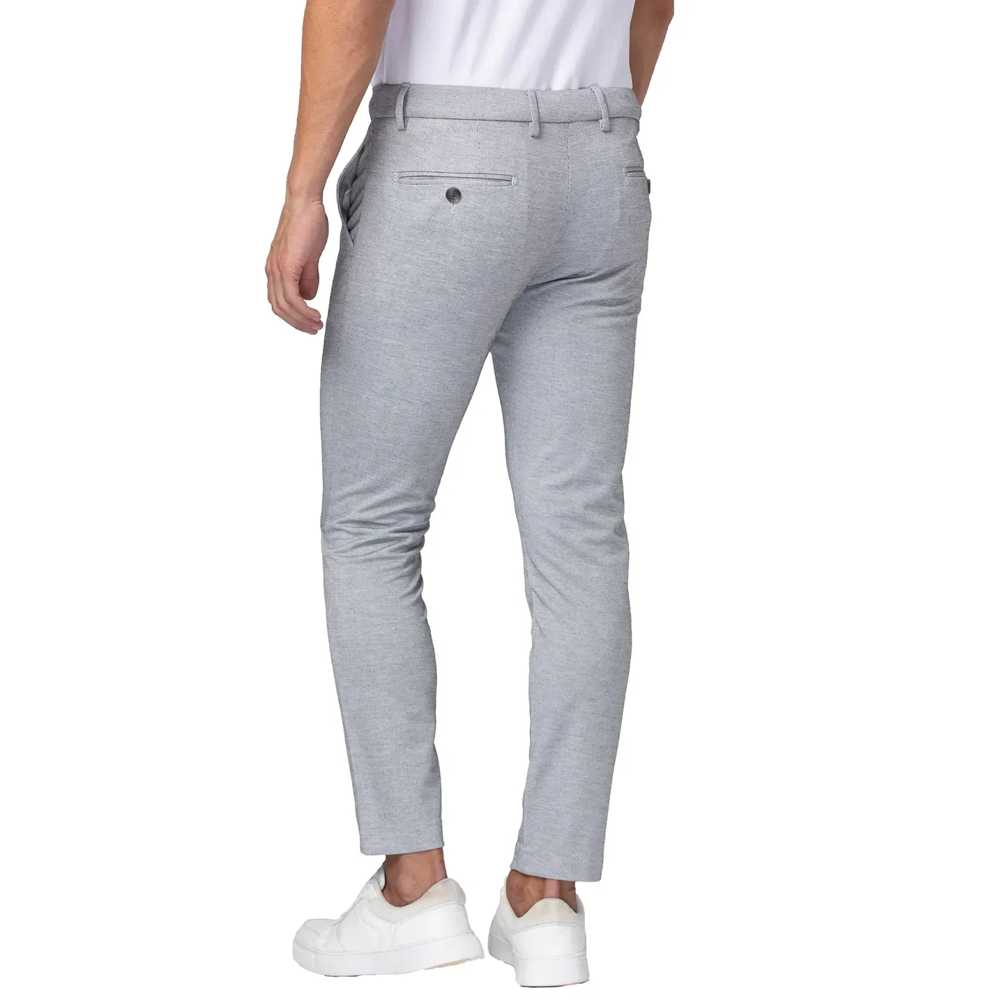 Grey Slim Straight Fit Men's Chinos by Being Human Clothing - Image 3