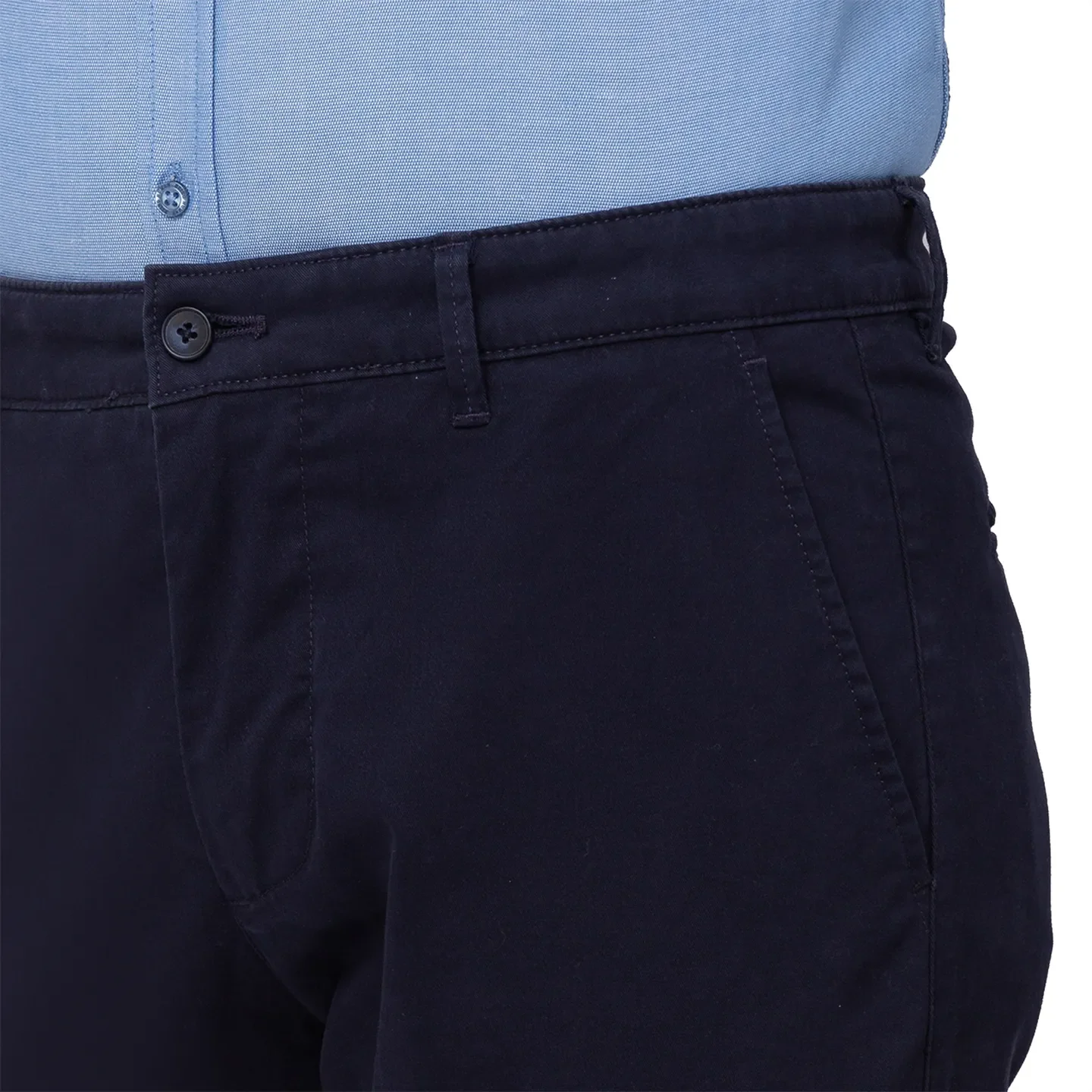Blue Slim Straight Fit Men's Chinos by Being Human Clothing - Image 6