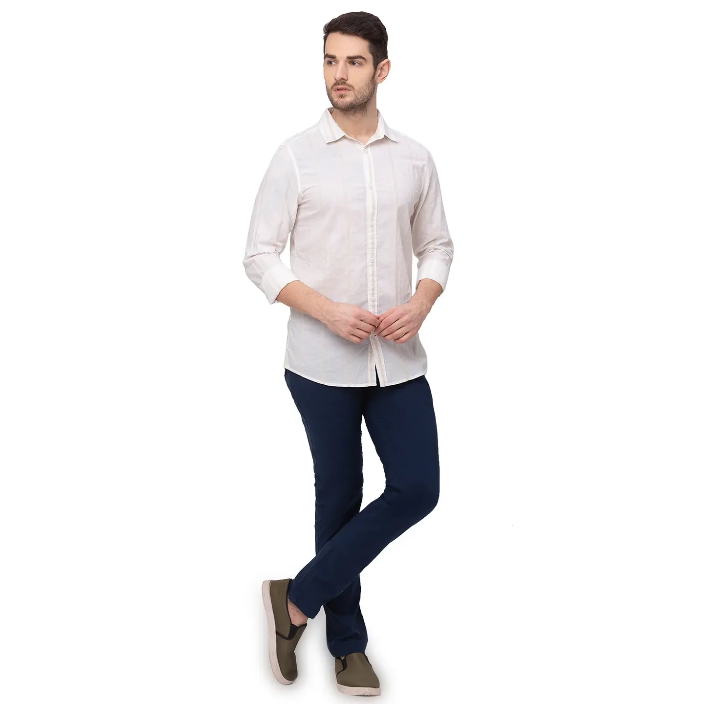 Blue Slim Straight Fit Men's Chinos by Being Human Clothing - Image 2