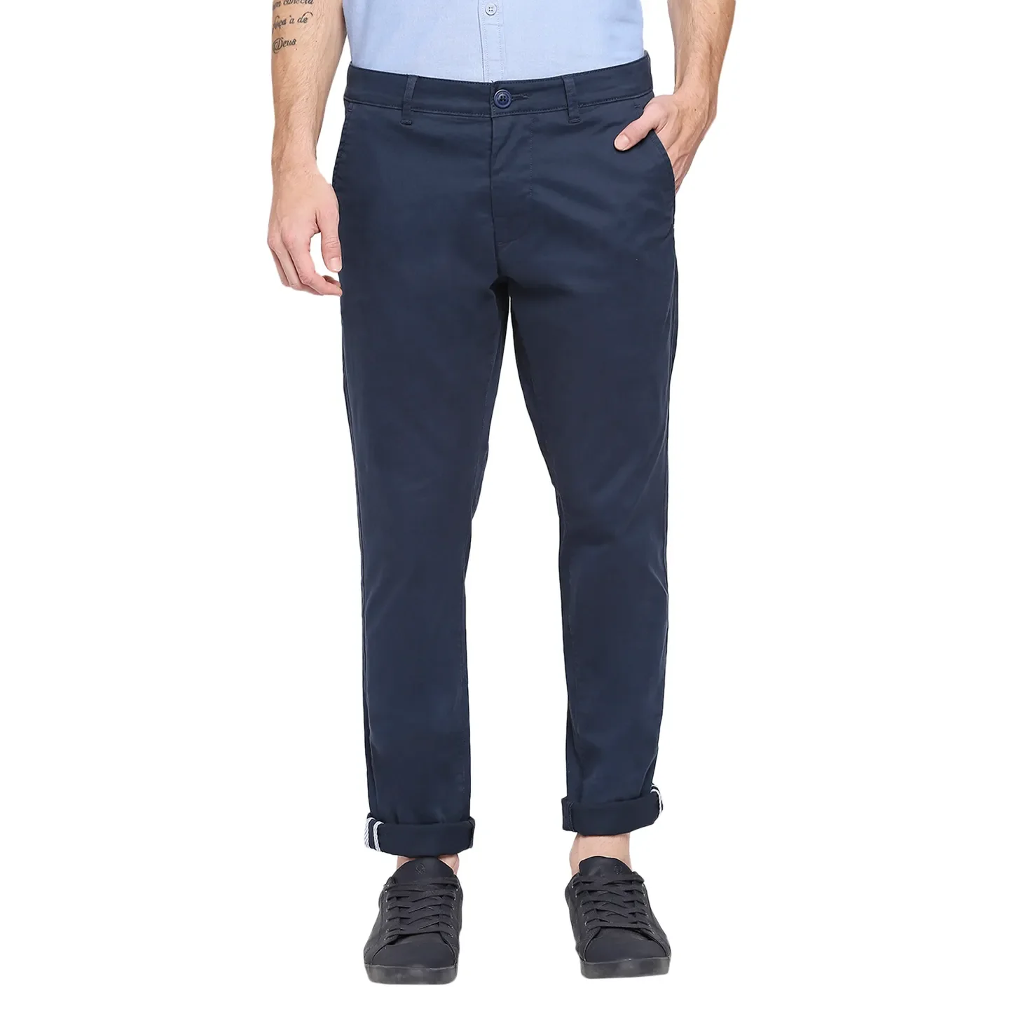 Blue Slim Straight Fit Men's Chinos by Being Human Clothing