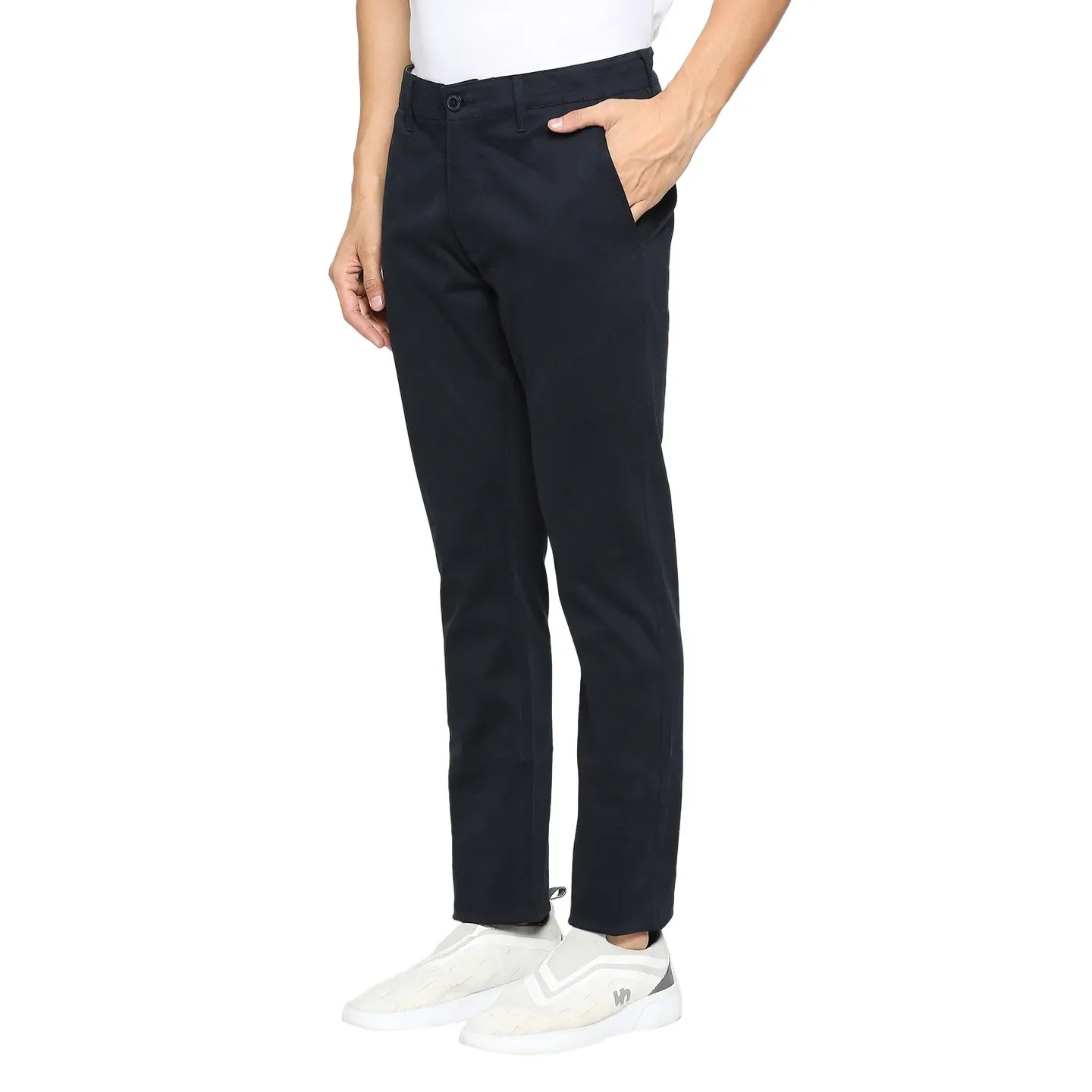 Navy Slim Fit Chinos For Men By Being Human Clothing - Image 4