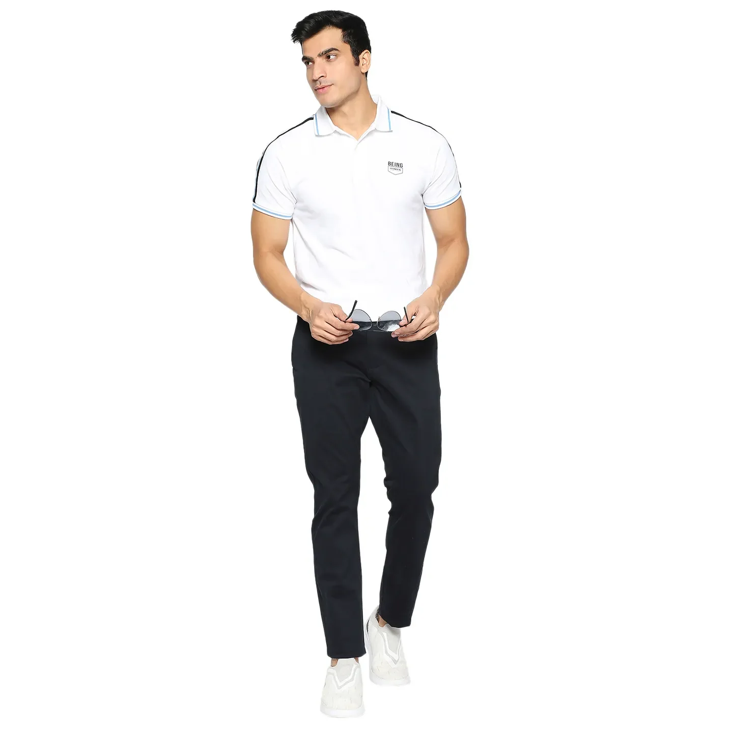 Navy Slim Fit Chinos For Men By Being Human Clothing - Image 6