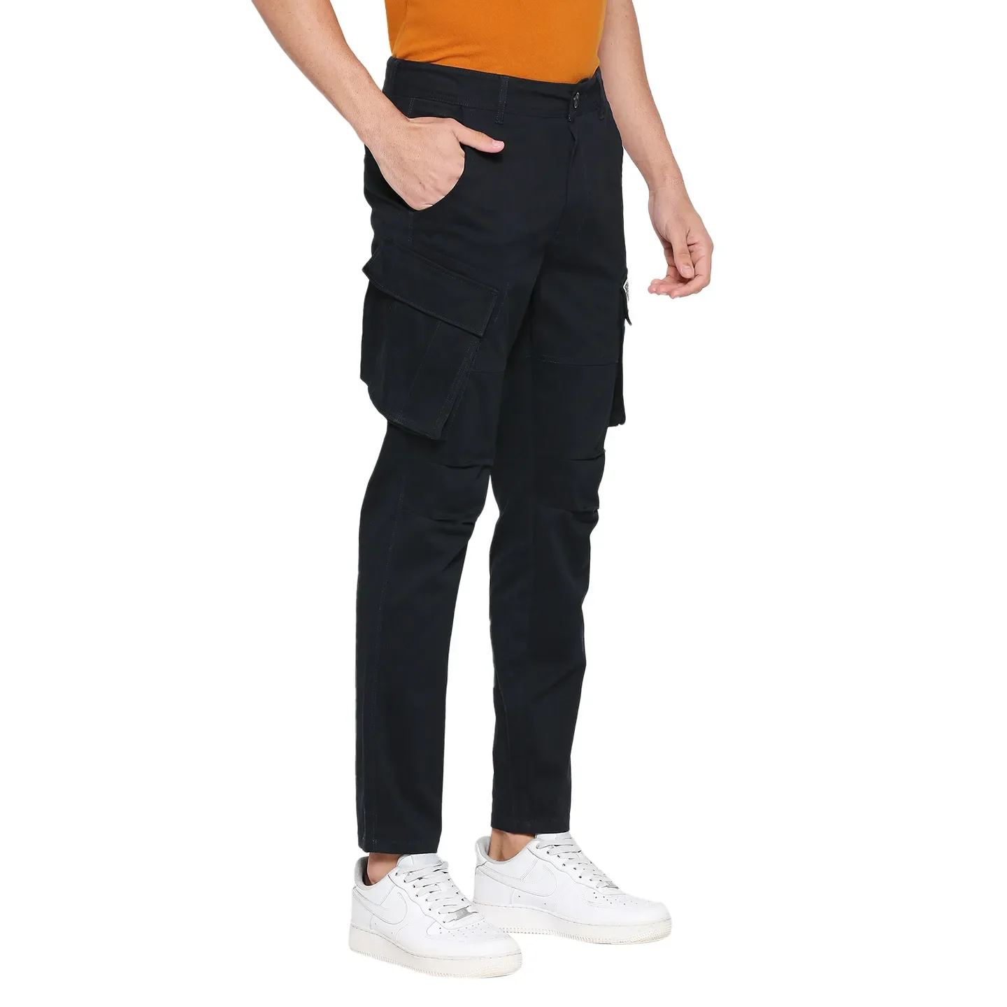 Navy Slim Fit Chinos For Men By Being Human Clothing - Image 3