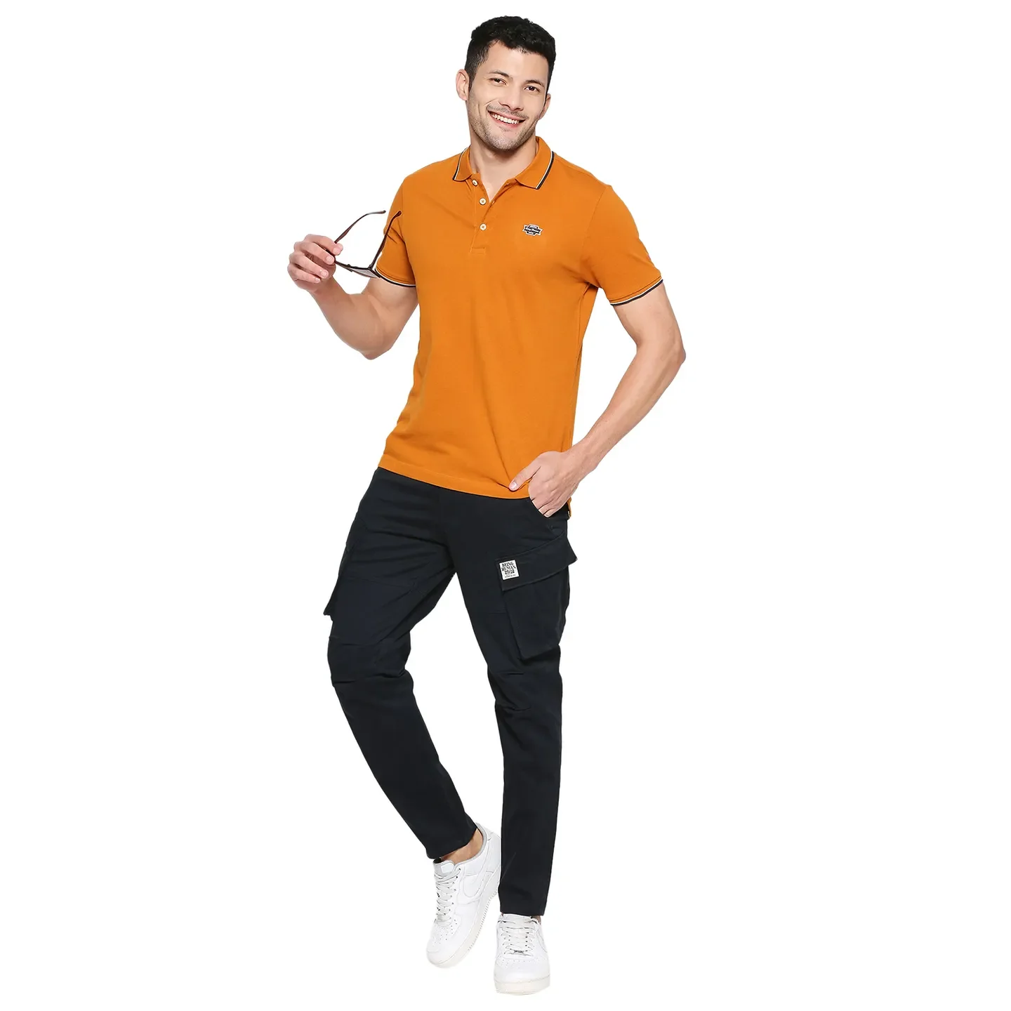 Navy Slim Fit Chinos For Men By Being Human Clothing - Image 6