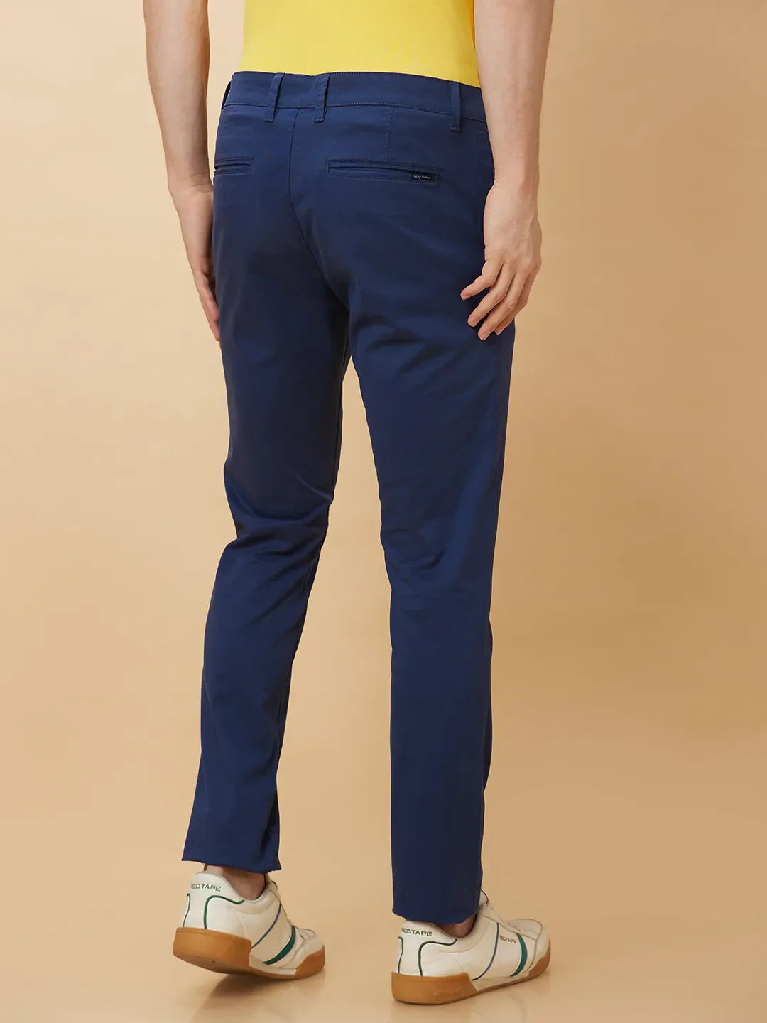 Blue Slim Straight Fit Men's Chinos by Being Human Clothing - Image 3