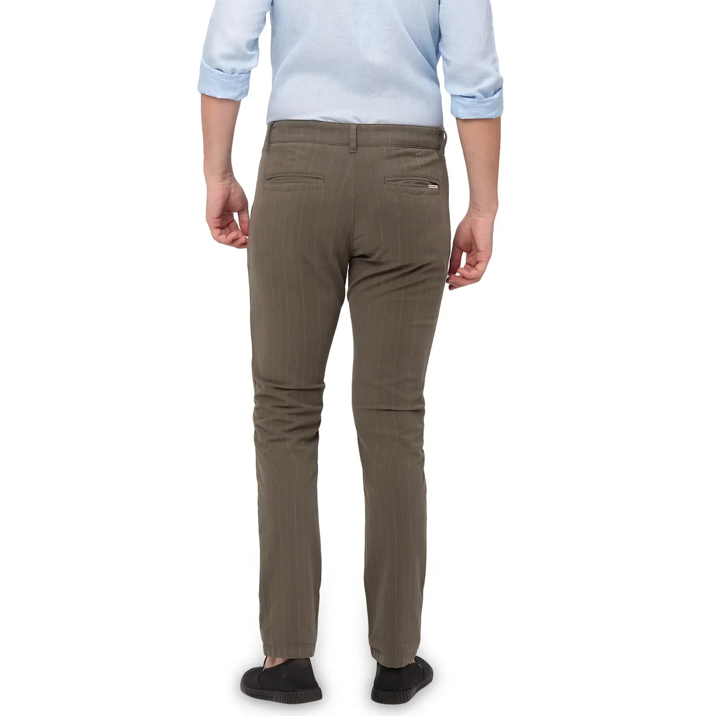 Olive Slim Straight Fit Men's Chinos by Being Human Clothing - Image 5