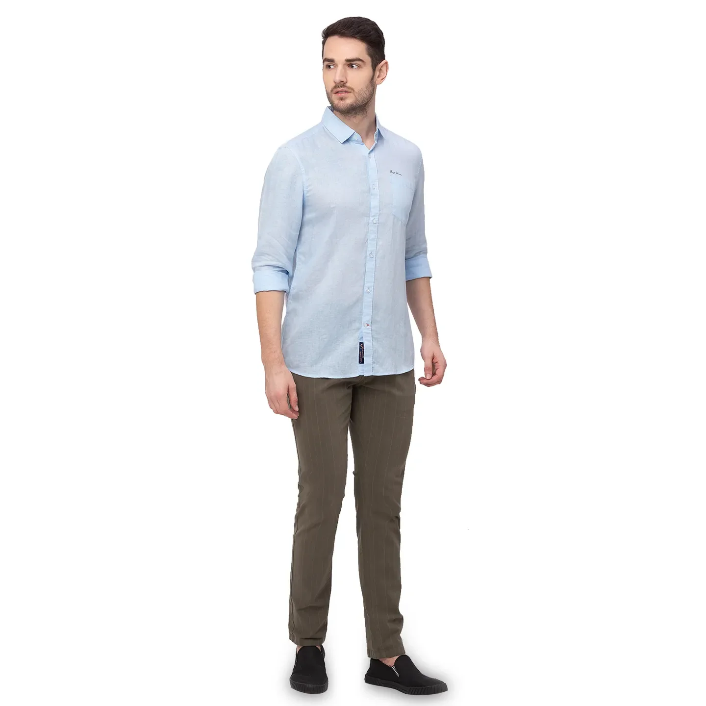 Olive Slim Straight Fit Men's Chinos by Being Human Clothing - Image 8