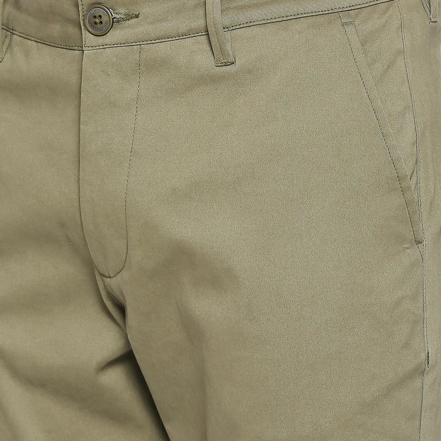 Olive Slim Fit Chinos For Men By Being Human Clothing - Image 5